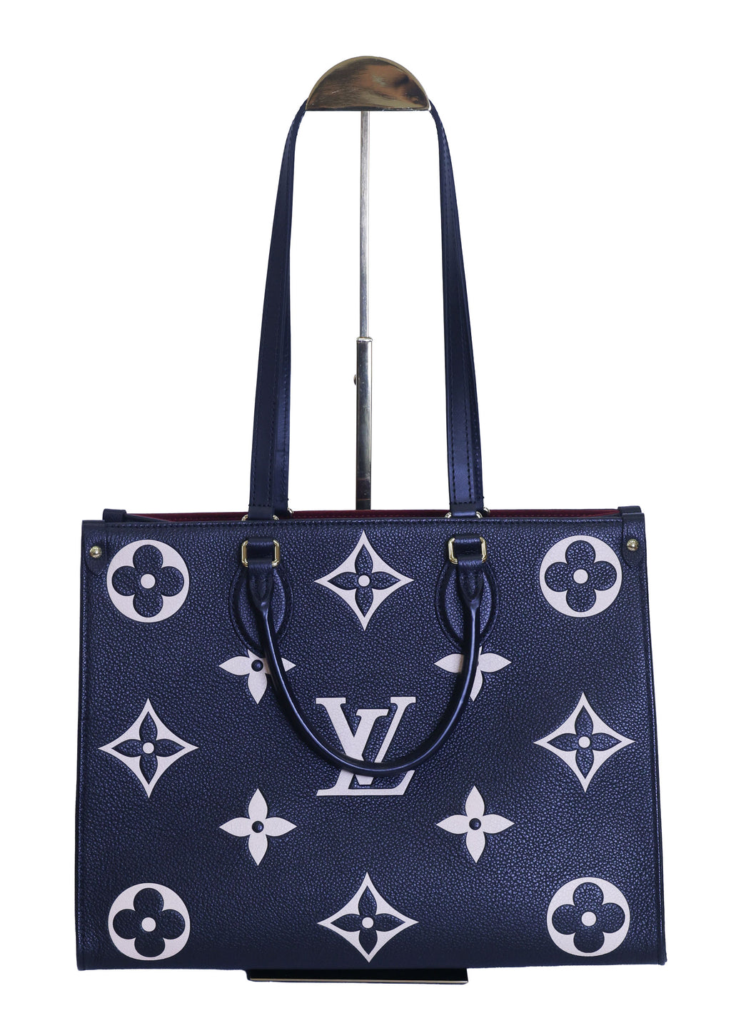 Preloved authentic LOUIS VUITTON On the Go MM M45495 Bicolor Black Monogram Empreinte Leather Tote Bag | Luxe Again Maison