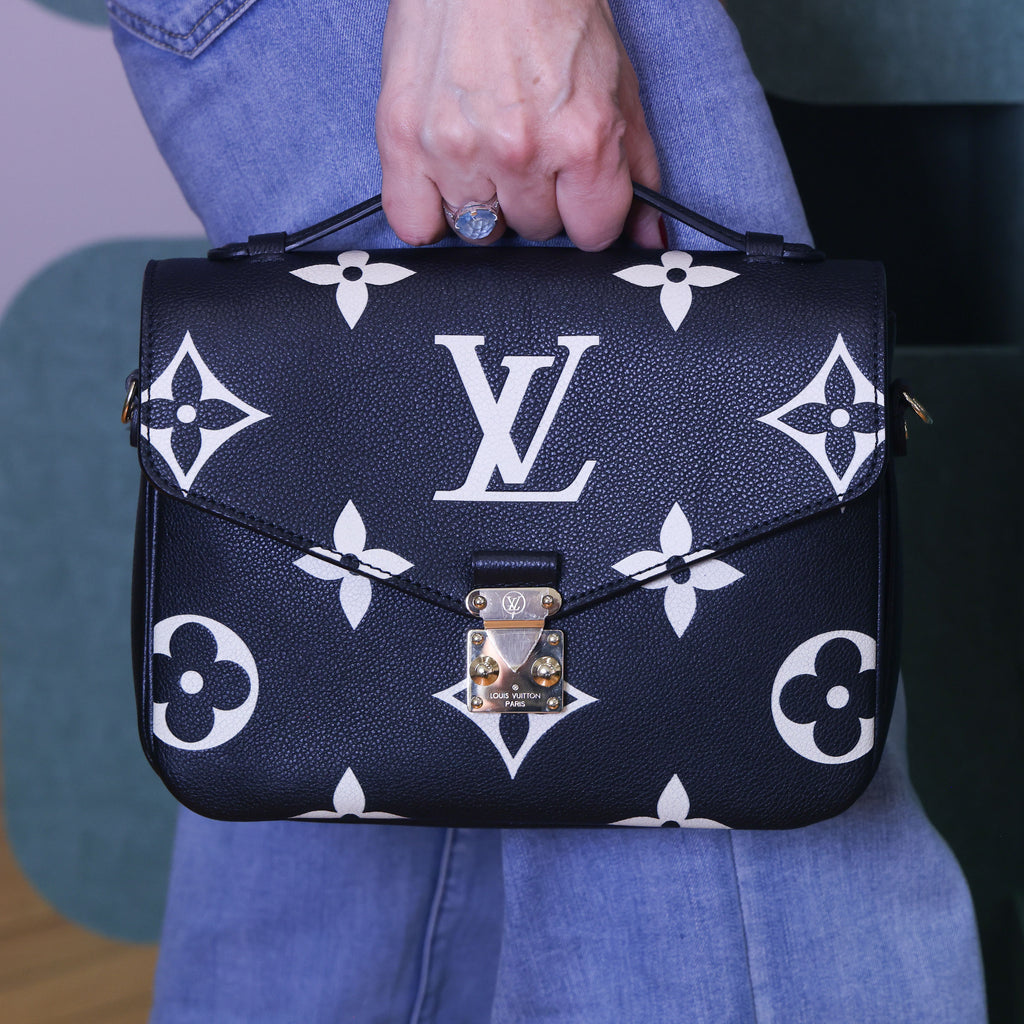 Preloved LOUIS VUITTON Pochette Metis Bicolour Monogram Empreinte Leather Black & Beige M45773 | Luxe Again Maison