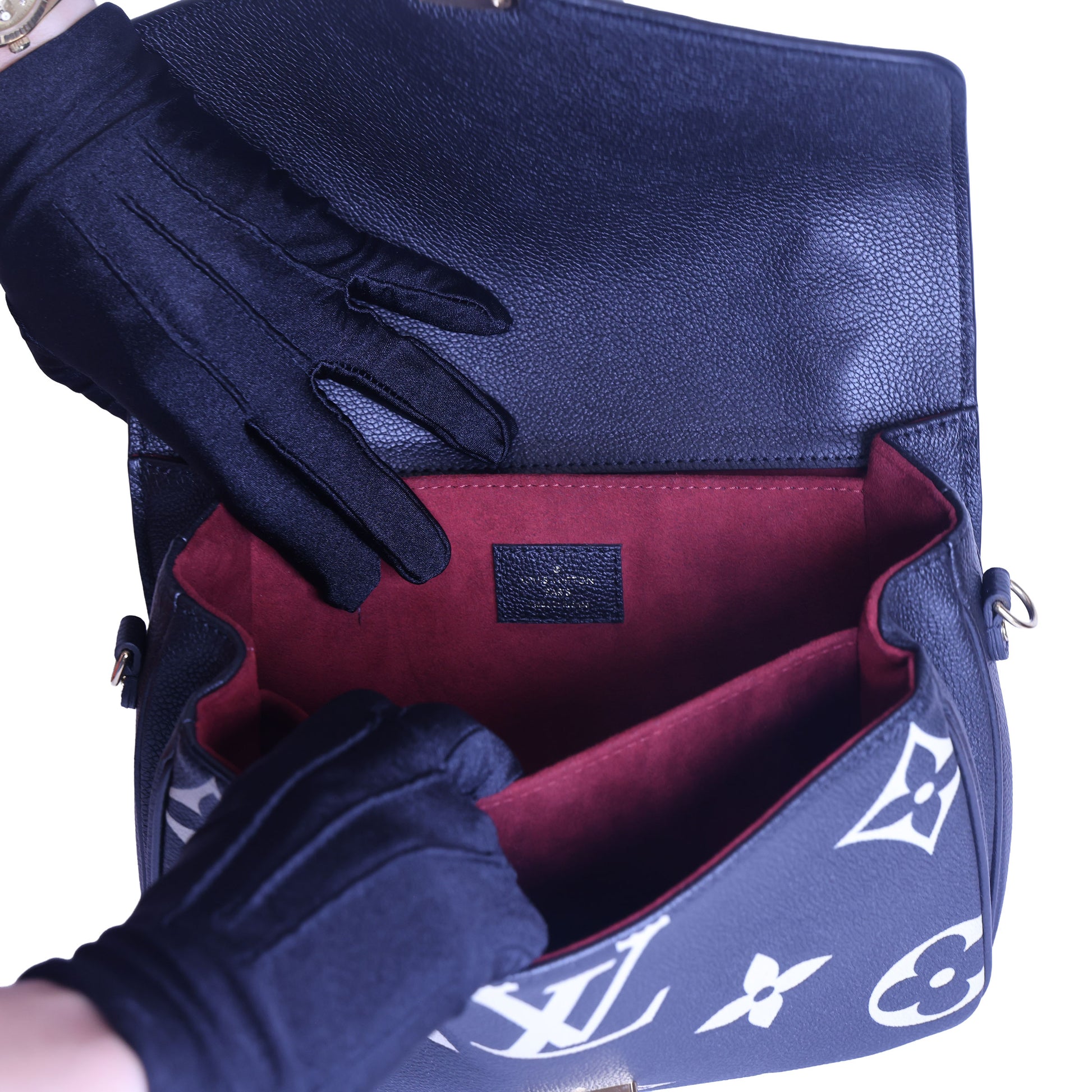 Preloved LOUIS VUITTON Pochette Metis Bicolour Monogram Empreinte Leather Black & Beige M45773 | Luxe Again Maison