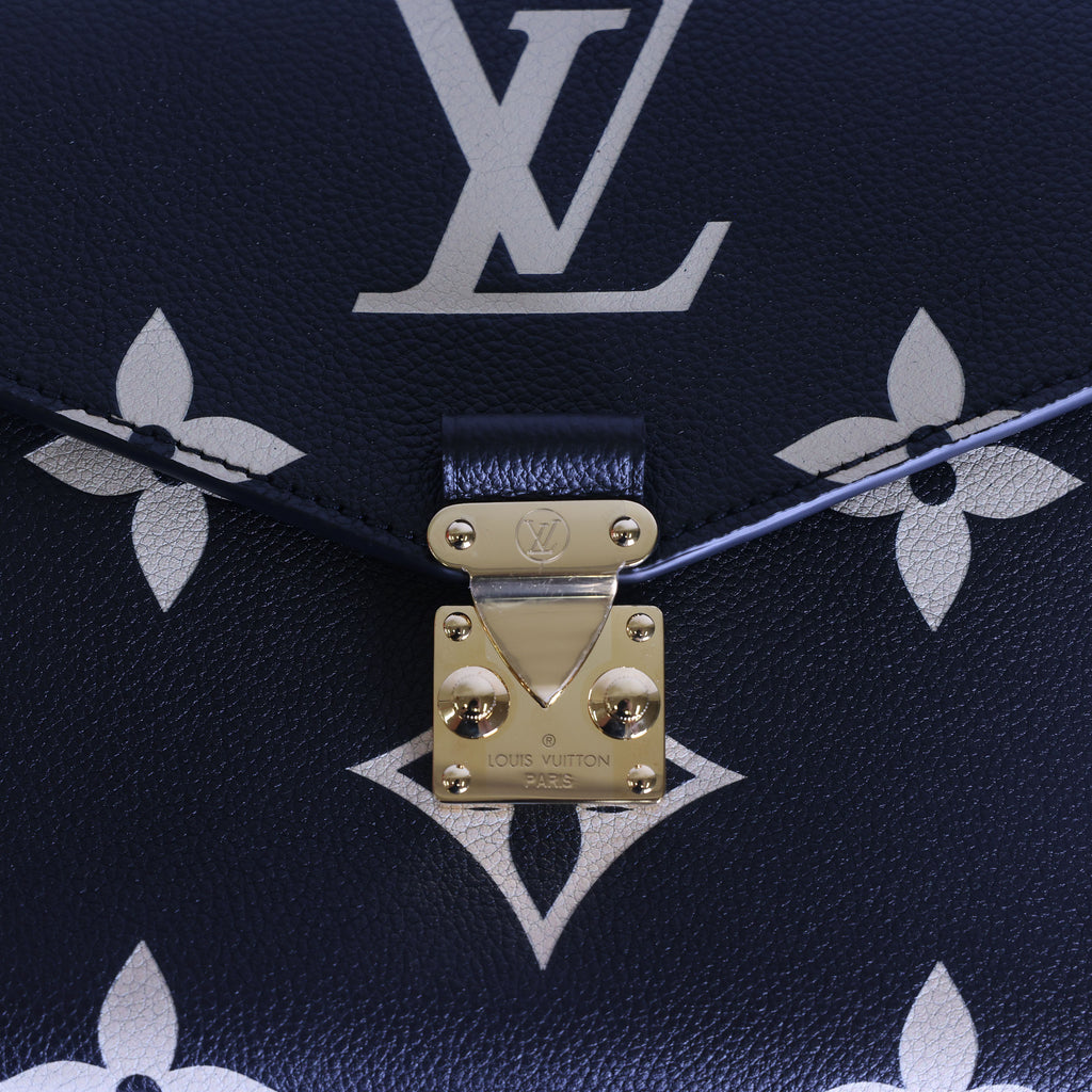 Preloved LOUIS VUITTON Pochette Metis Bicolour Monogram Empreinte Leather Black & Beige M45773 | Luxe Again Maison