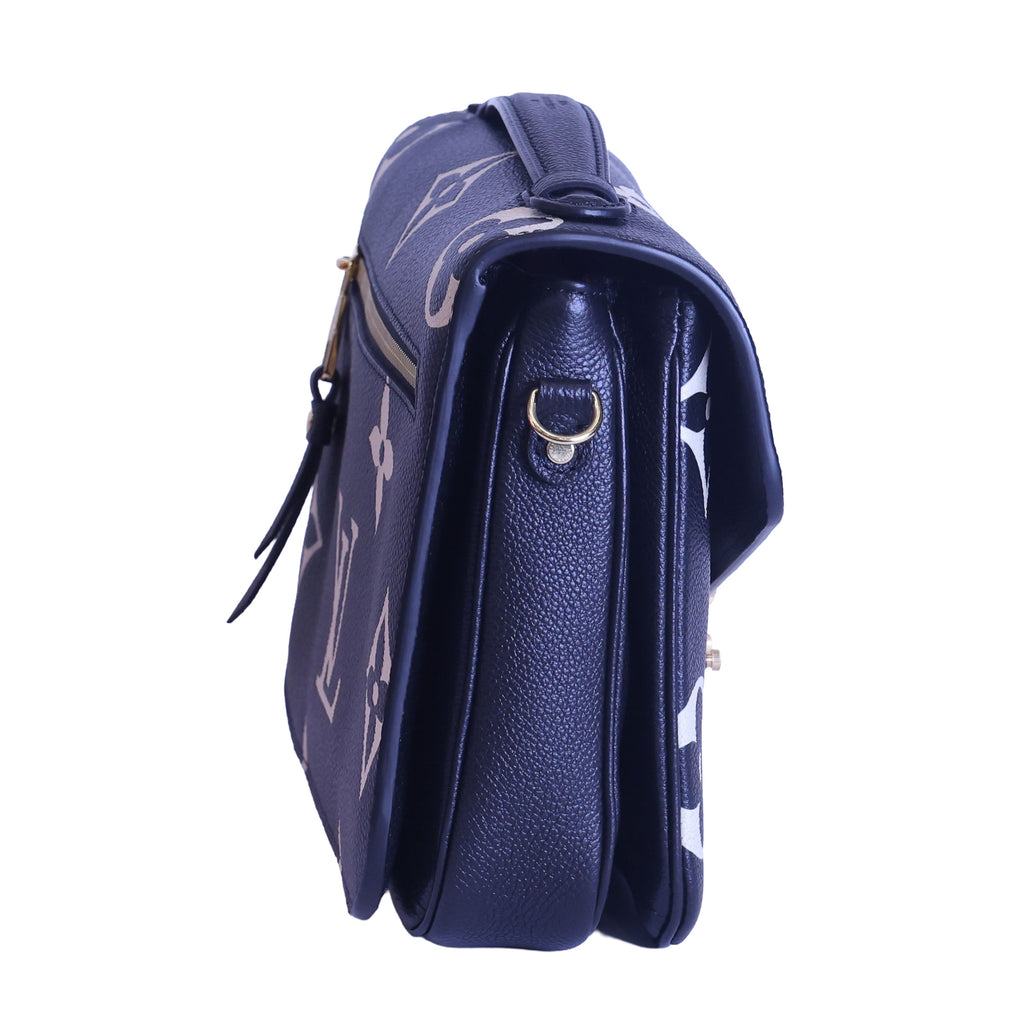 Preloved LOUIS VUITTON Pochette Metis Bicolour Monogram Empreinte Leather Black & Beige M45773 | Luxe Again Maison