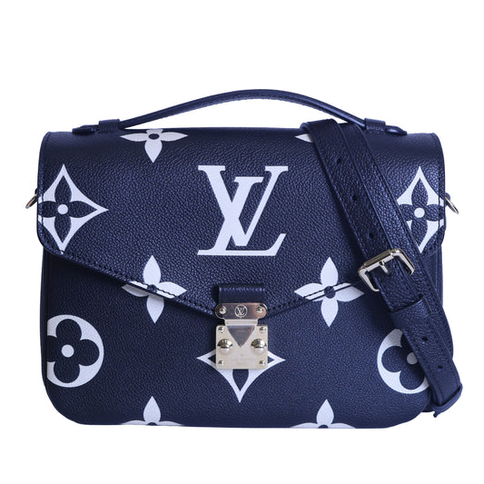 Preloved LOUIS VUITTON Pochette Metis Bicolour Monogram Empreinte Leather Black & Beige M45773 | Luxe Again Maison