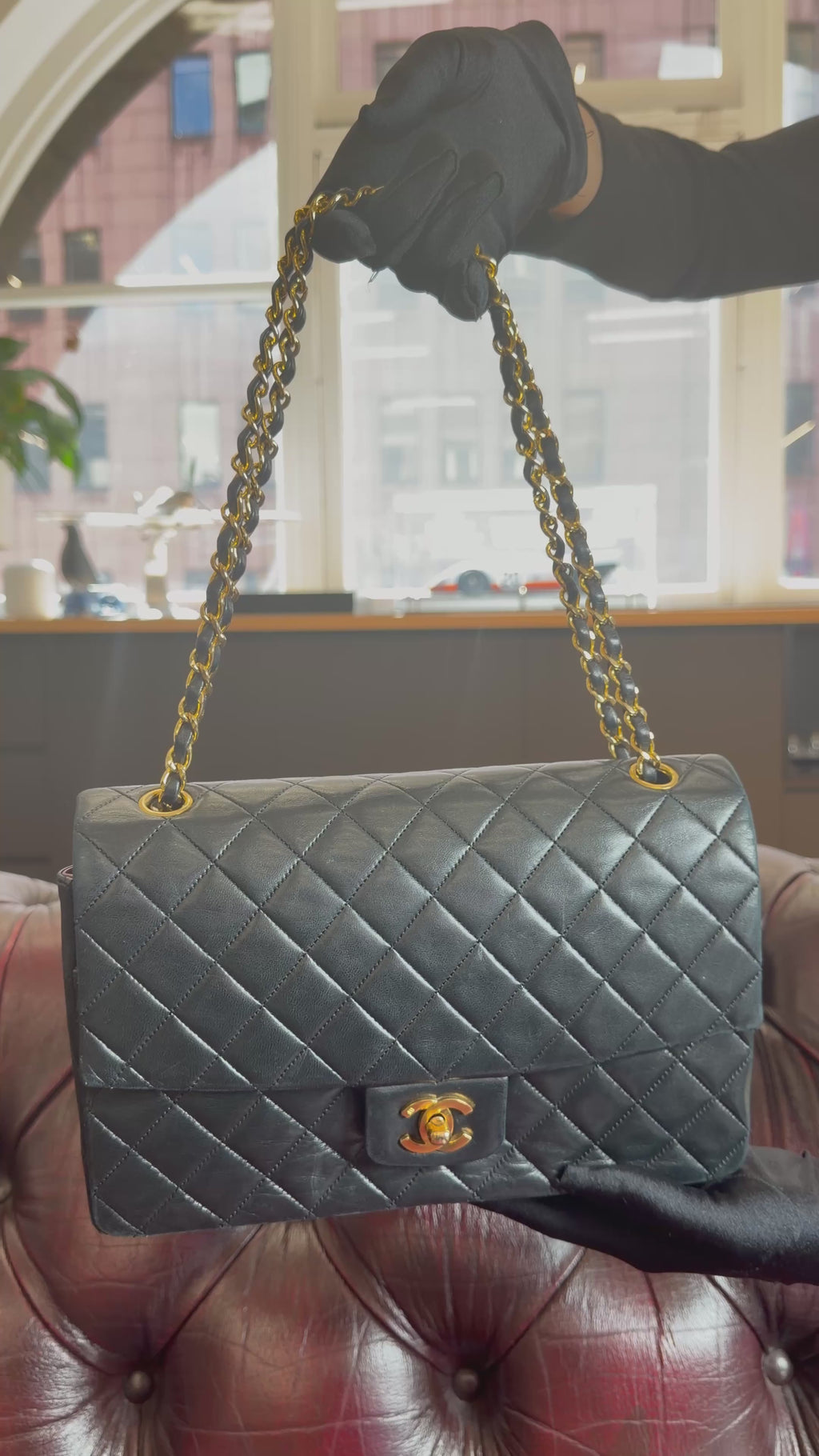 CHANEL Vintage Single Flap Matelasse Black Lambskin GHW 14XXX73