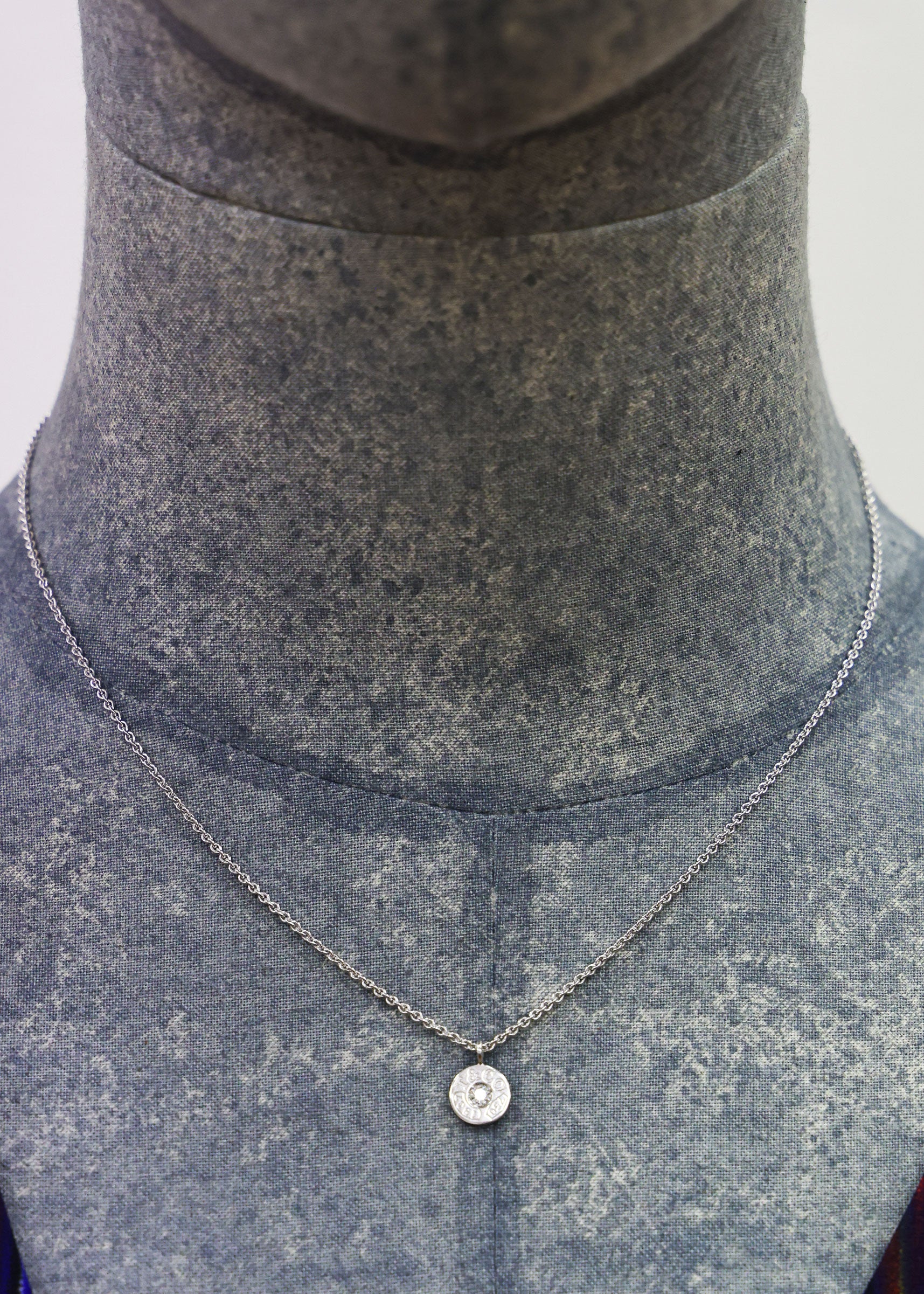 Preloved TIFFANY 1837 Circle Diamond Necklace 18K White Gold 4.3g | Luxe Again Maison