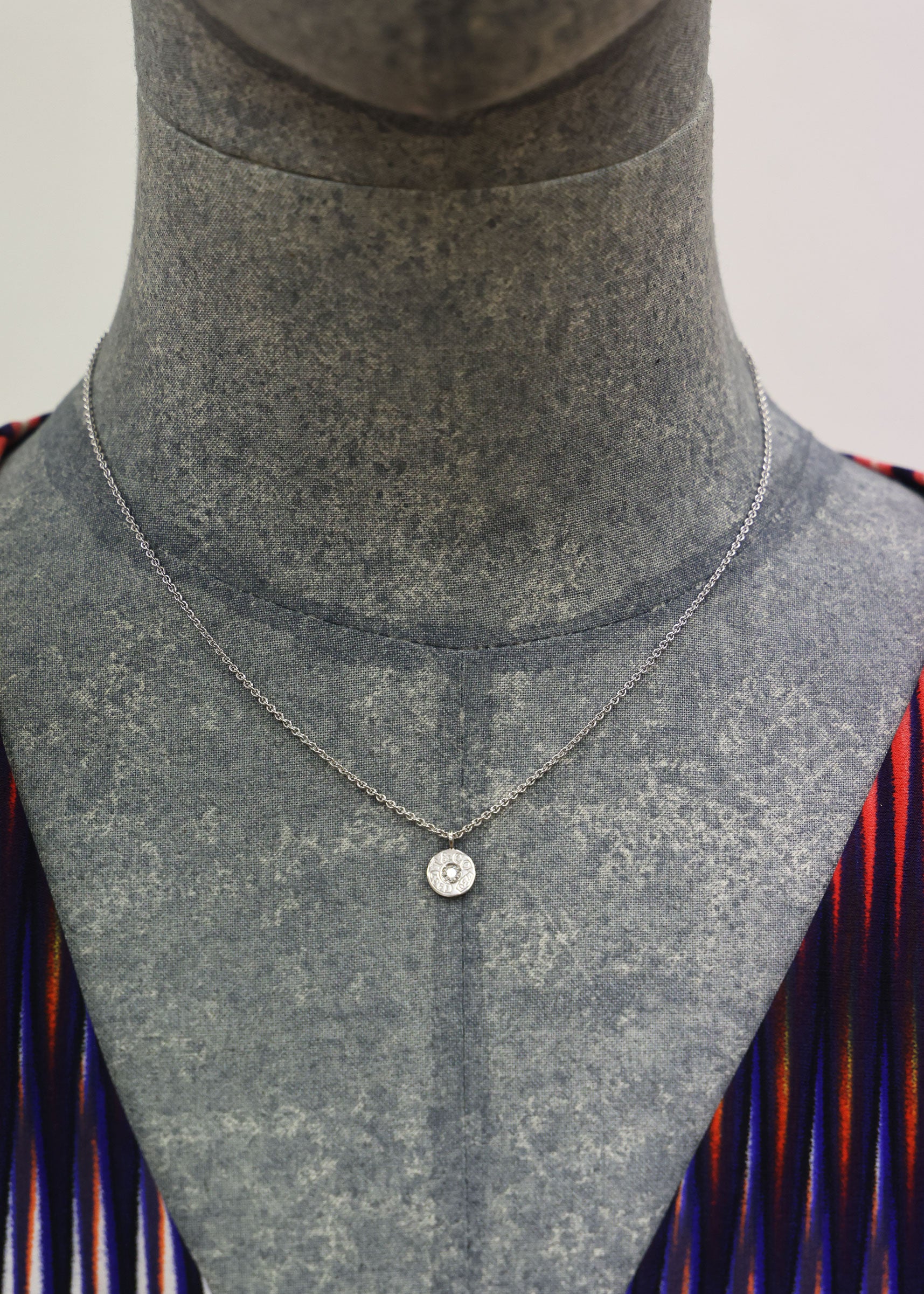 Preloved TIFFANY 1837 Circle Diamond Necklace 18K White Gold 4.3g | Luxe Again Maison