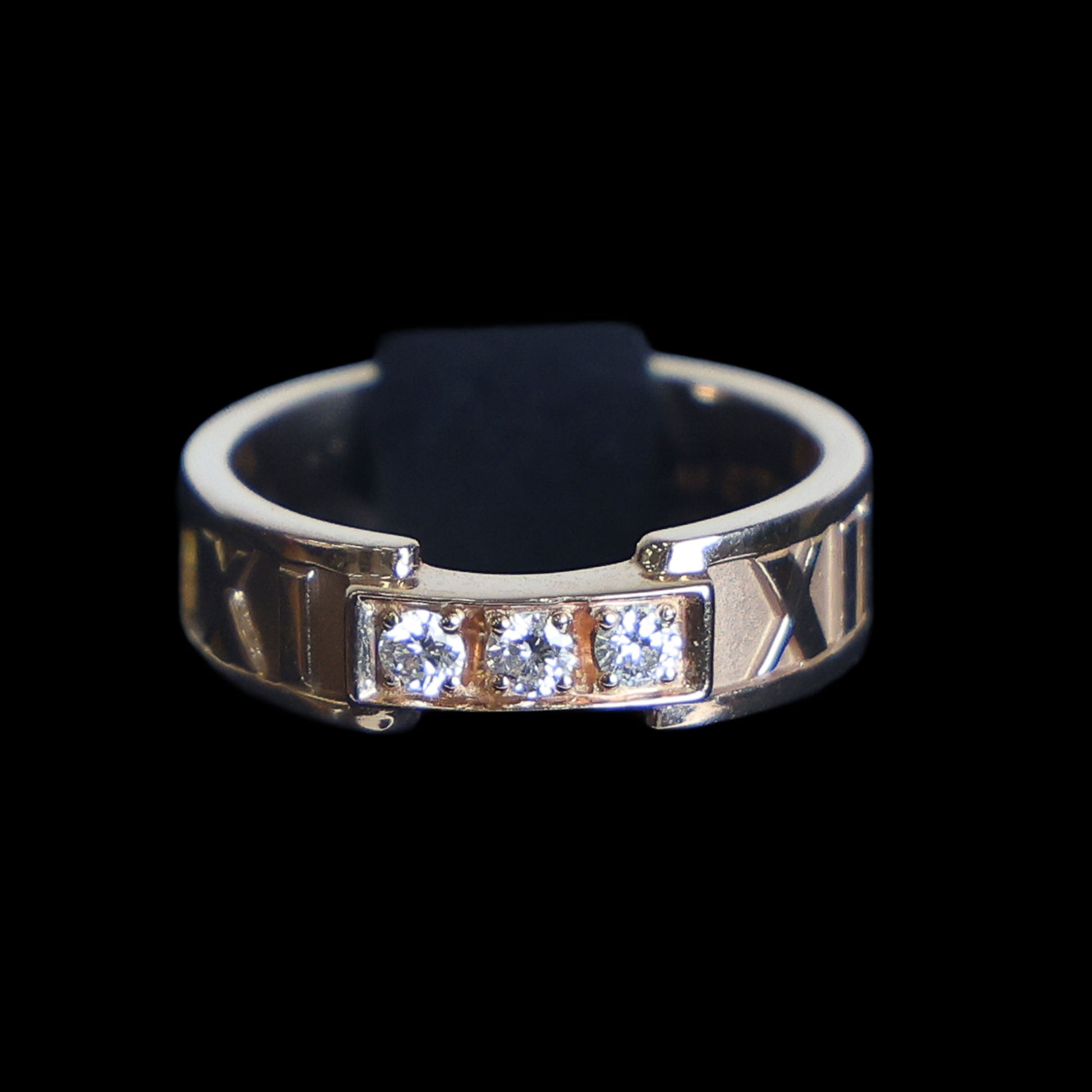 Preowned TIFFANY & Co Atlas 18K Rose Gold Diamond Ring 4.9g | Luxe Again Maison