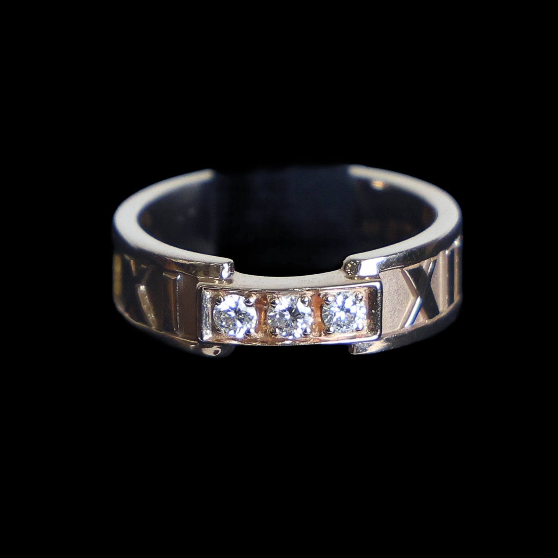 Preowned TIFFANY & Co Atlas 18K Rose Gold Diamond Ring 4.9g | Luxe Again Maison