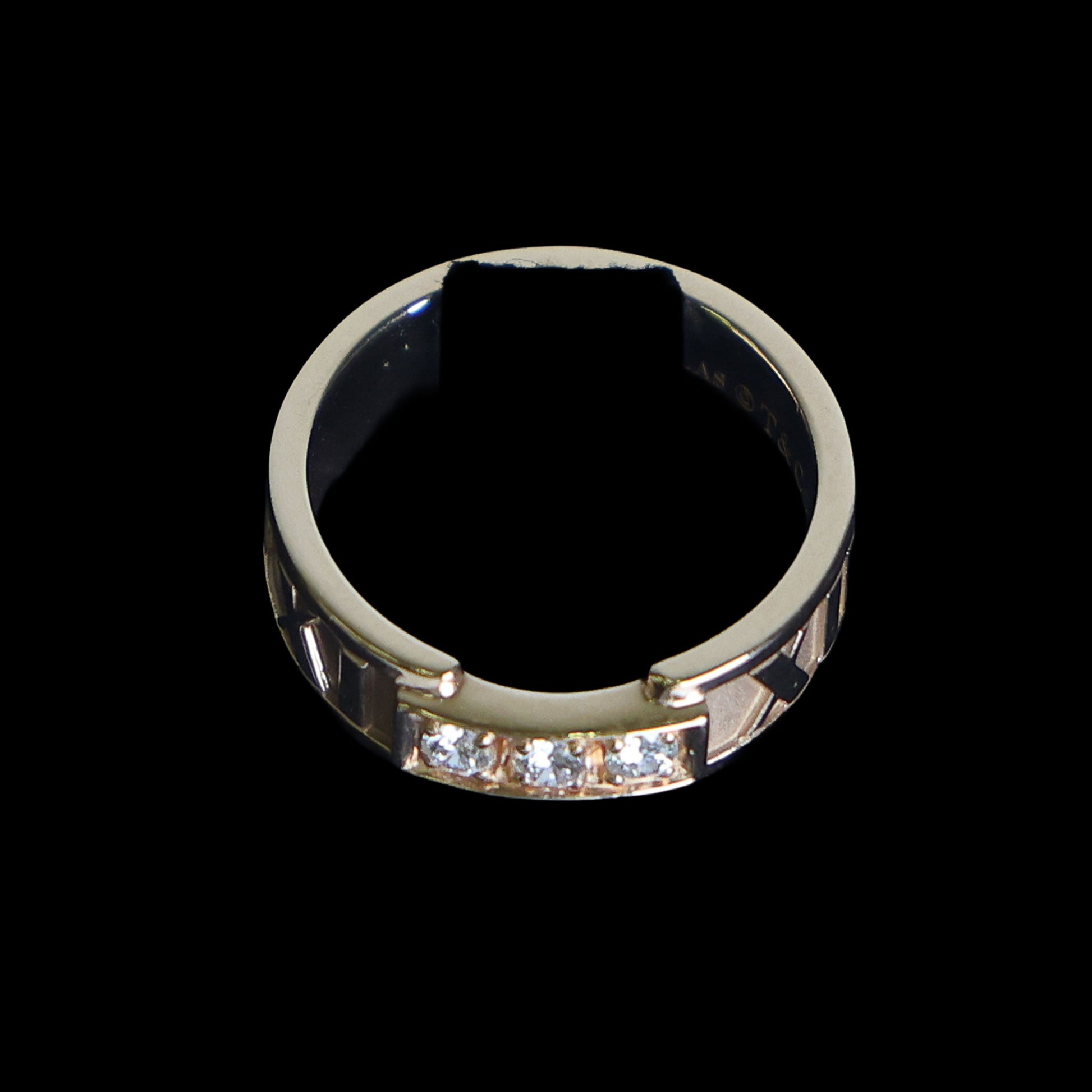 Preowned TIFFANY & Co Atlas 18K Rose Gold Diamond Ring 4.9g | Luxe Again Maison