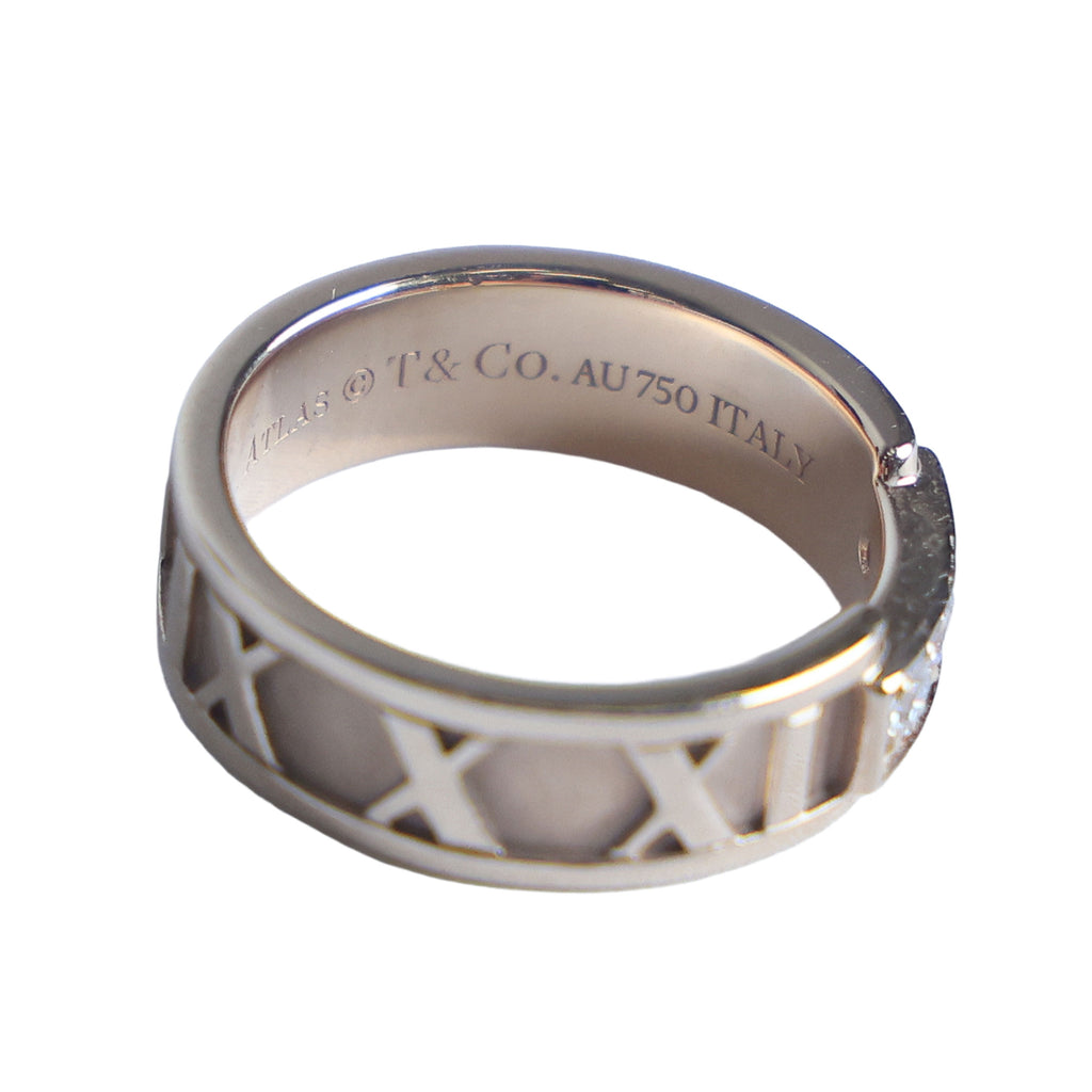 Preowned TIFFANY & Co Atlas 18K Rose Gold Diamond Ring 4.9g | Luxe Again Maison