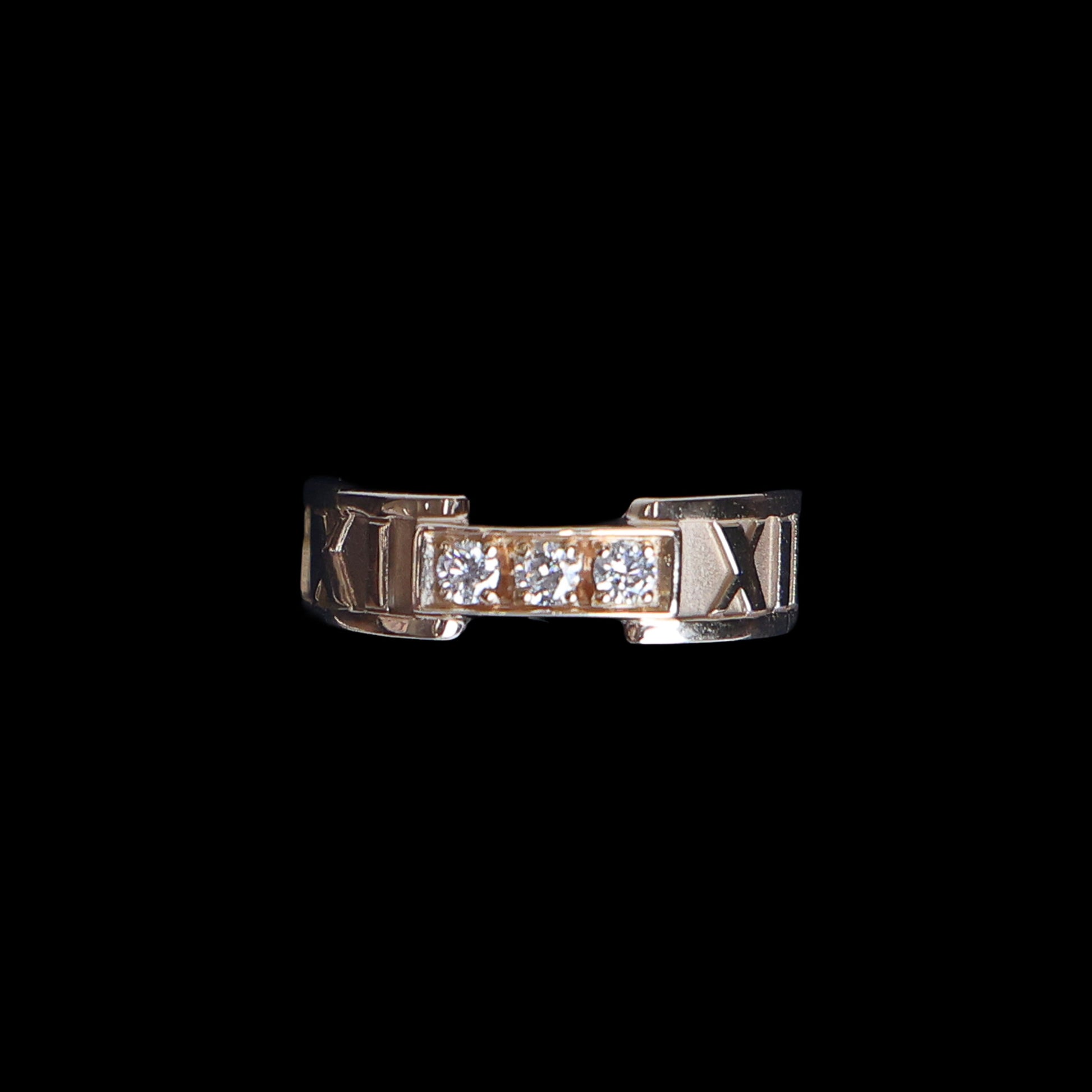 Preowned TIFFANY & Co Atlas 18K Rose Gold Diamond Ring 4.9g | Luxe Again Maison