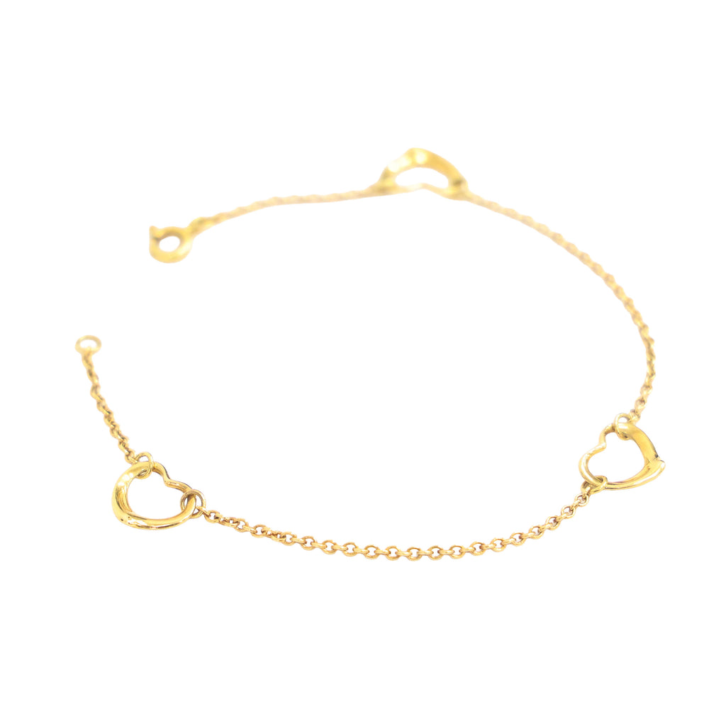 Preloved TIFFANY & Co x Elsa Peretti Open Heart Bracelet 18K Gold 2.9g Luxe Again Maison