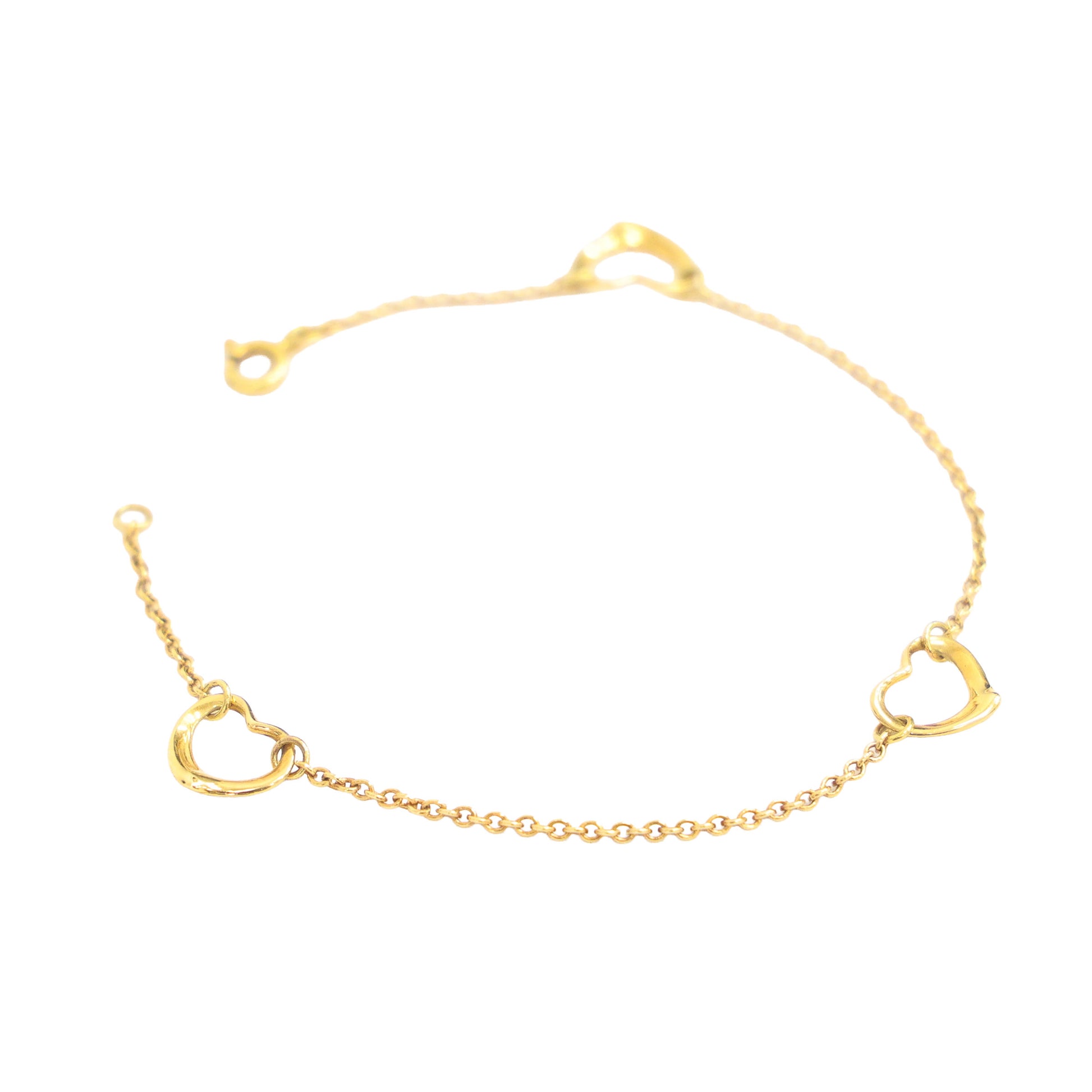 Preloved TIFFANY & Co x Elsa Peretti Open Heart Bracelet 18K Gold 2.9g Luxe Again Maison