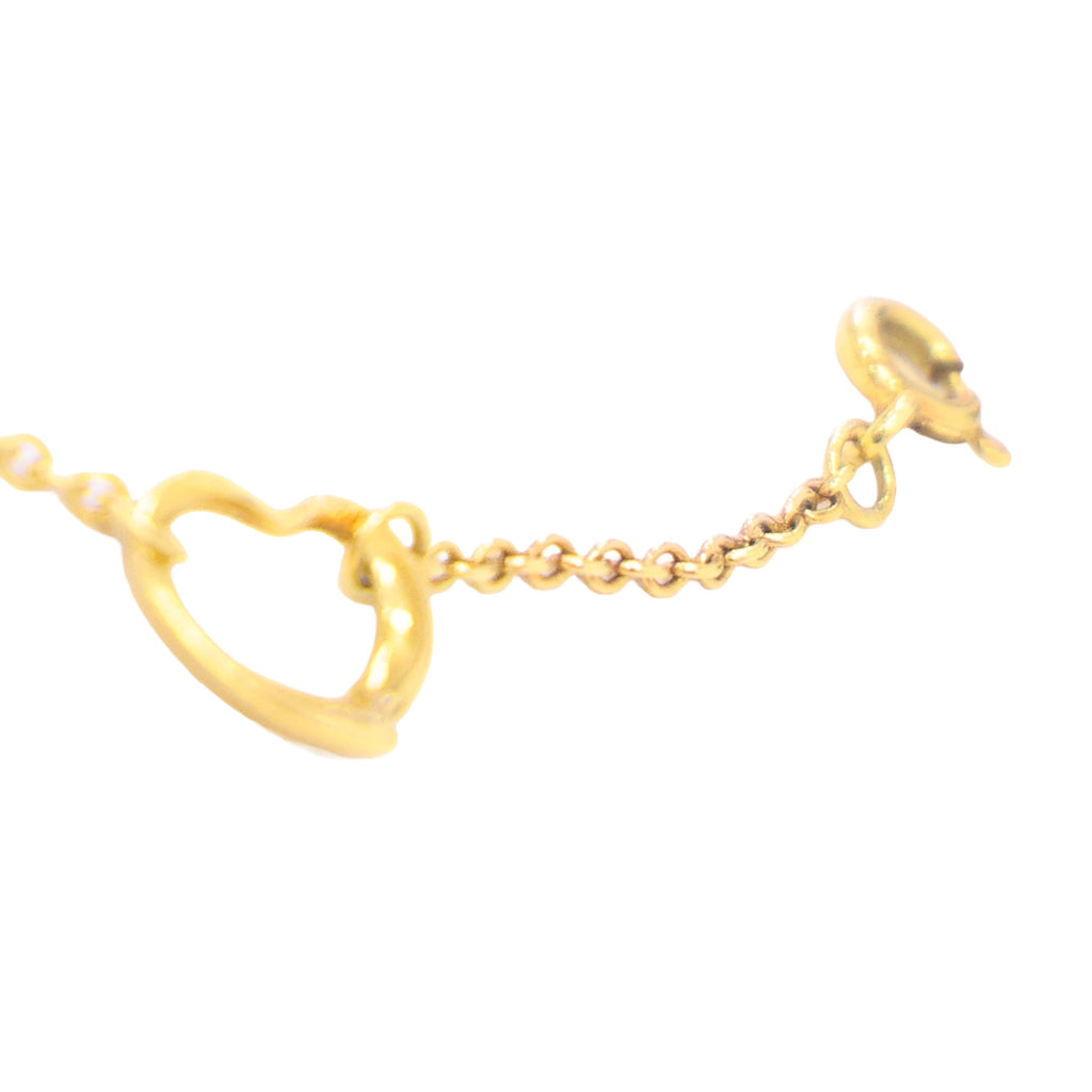 Preloved TIFFANY & Co x Elsa Peretti Open Heart Bracelet 18K Gold 2.9g Luxe Again Maison