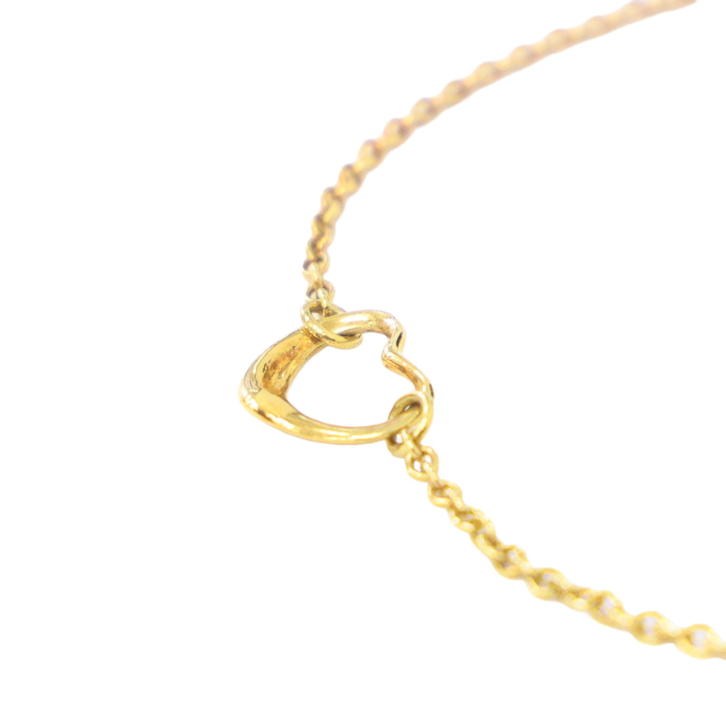 Preloved TIFFANY & Co x Elsa Peretti Open Heart Bracelet 18K Gold 2.9g Luxe Again Maison