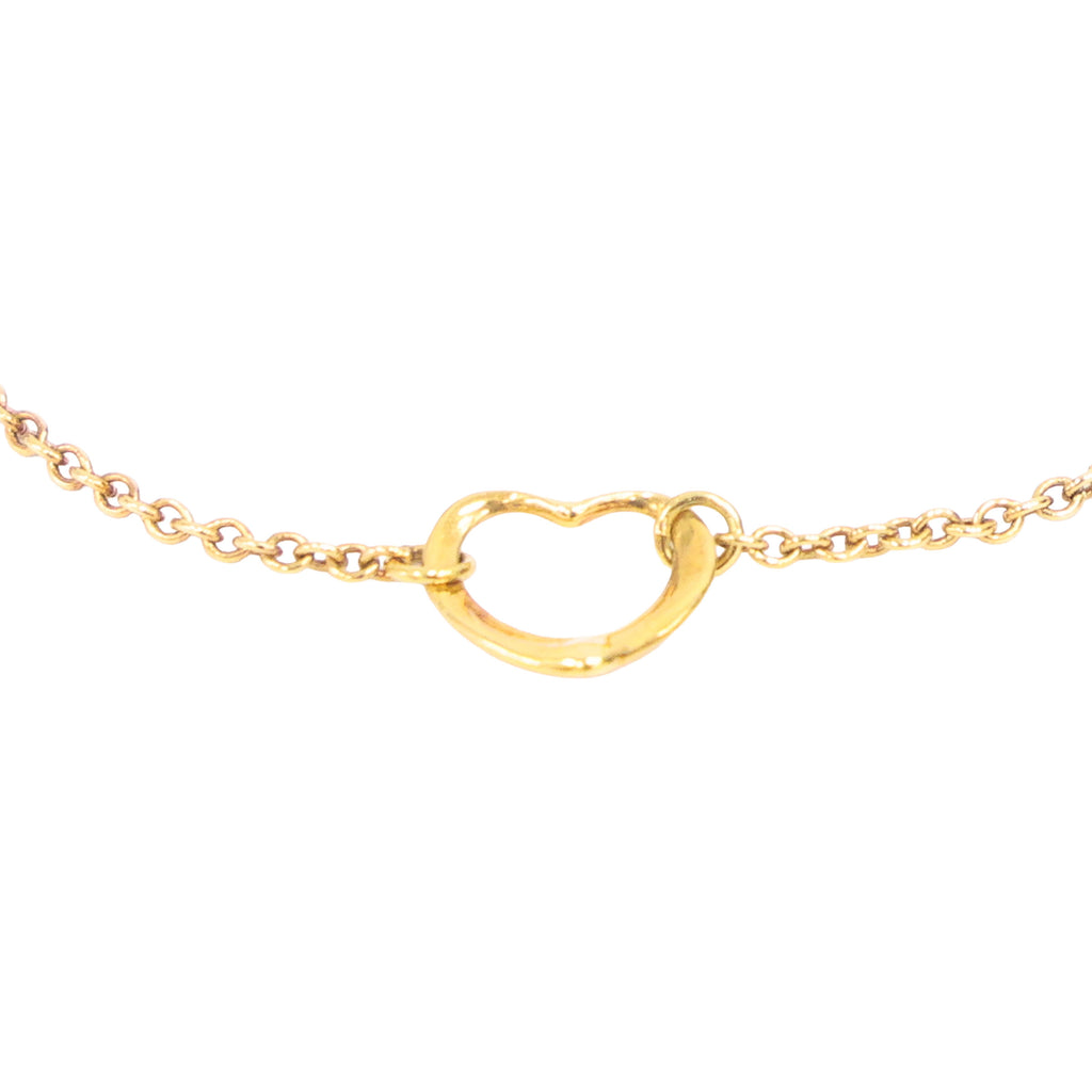 Preloved TIFFANY & Co x Elsa Peretti Open Heart Bracelet 18K Gold 2.9g Luxe Again Maison