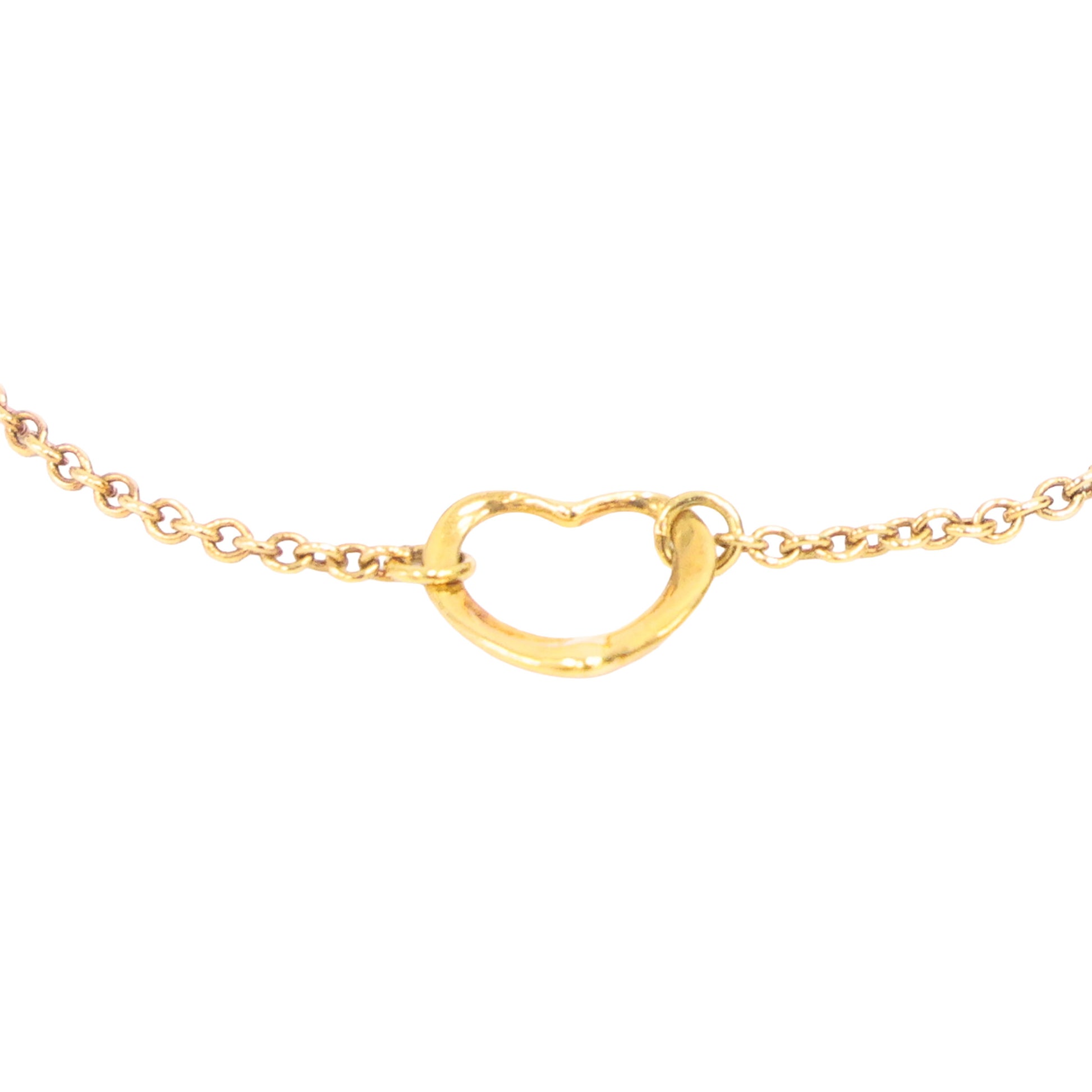 Preloved TIFFANY & Co x Elsa Peretti Open Heart Bracelet 18K Gold 2.9g Luxe Again Maison