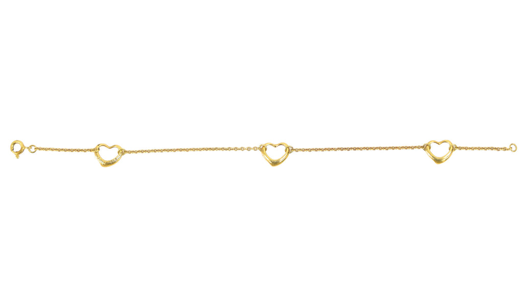 Preloved TIFFANY & Co x Elsa Peretti Open Heart Bracelet 18K Gold 2.9g Luxe Again Maison