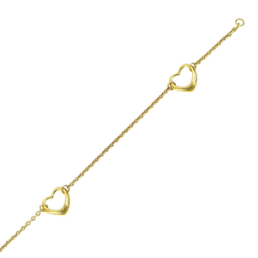 Preloved TIFFANY & Co x Elsa Peretti Open Heart Bracelet 18K Gold 2.9g Luxe Again Maison