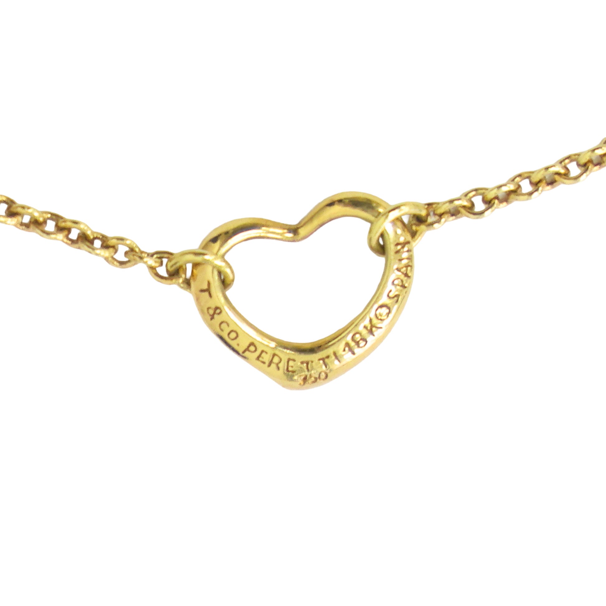 Preloved TIFFANY & Co x Elsa Peretti Open Heart Bracelet 18K Gold 2.9g Luxe Again Maison