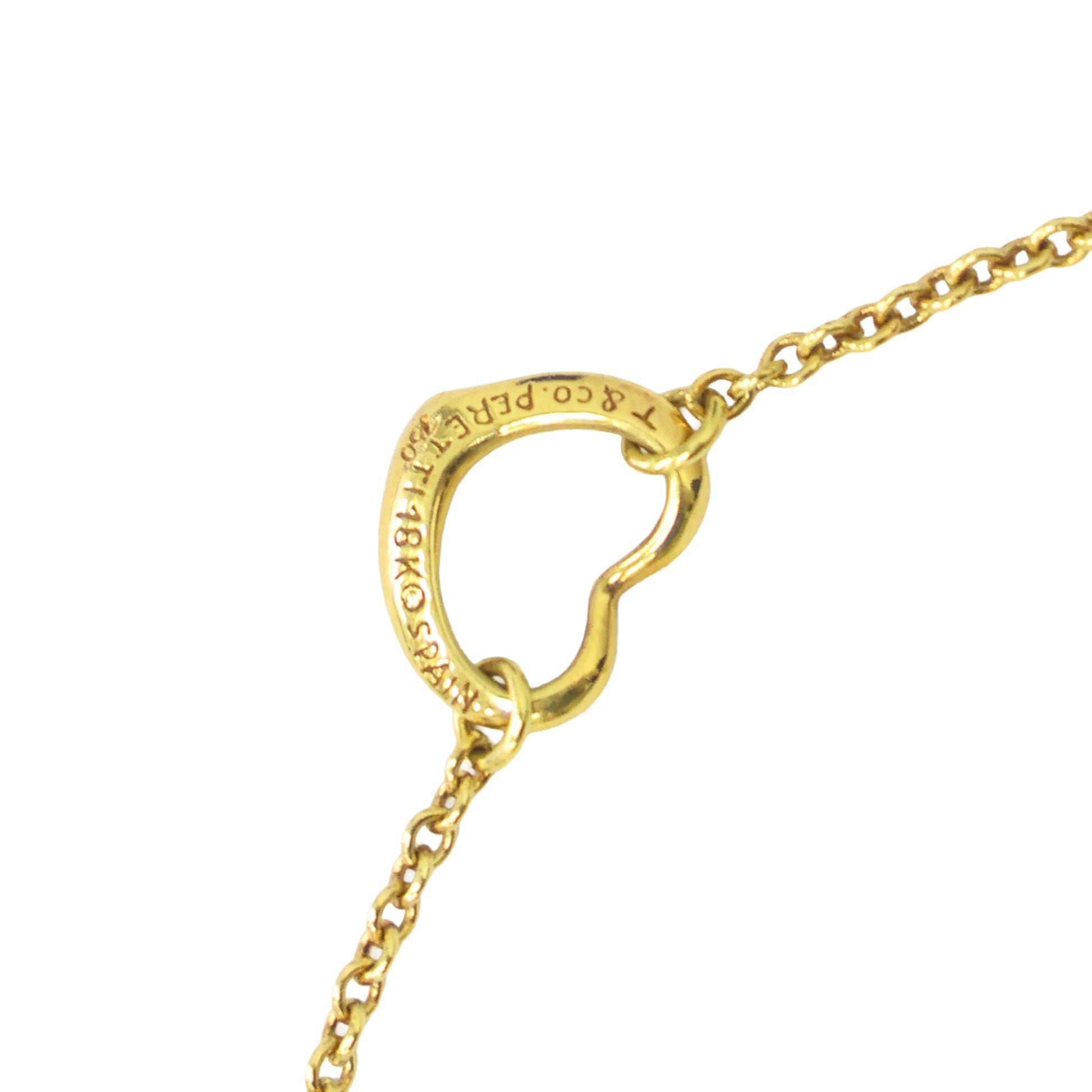 Preloved TIFFANY & Co x Elsa Peretti Open Heart Bracelet 18K Gold 2.9g Luxe Again Maison