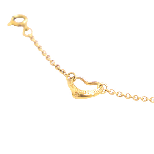 Preloved TIFFANY & Co x Elsa Peretti Open Heart Bracelet 18K Gold 2.9g Luxe Again Maison