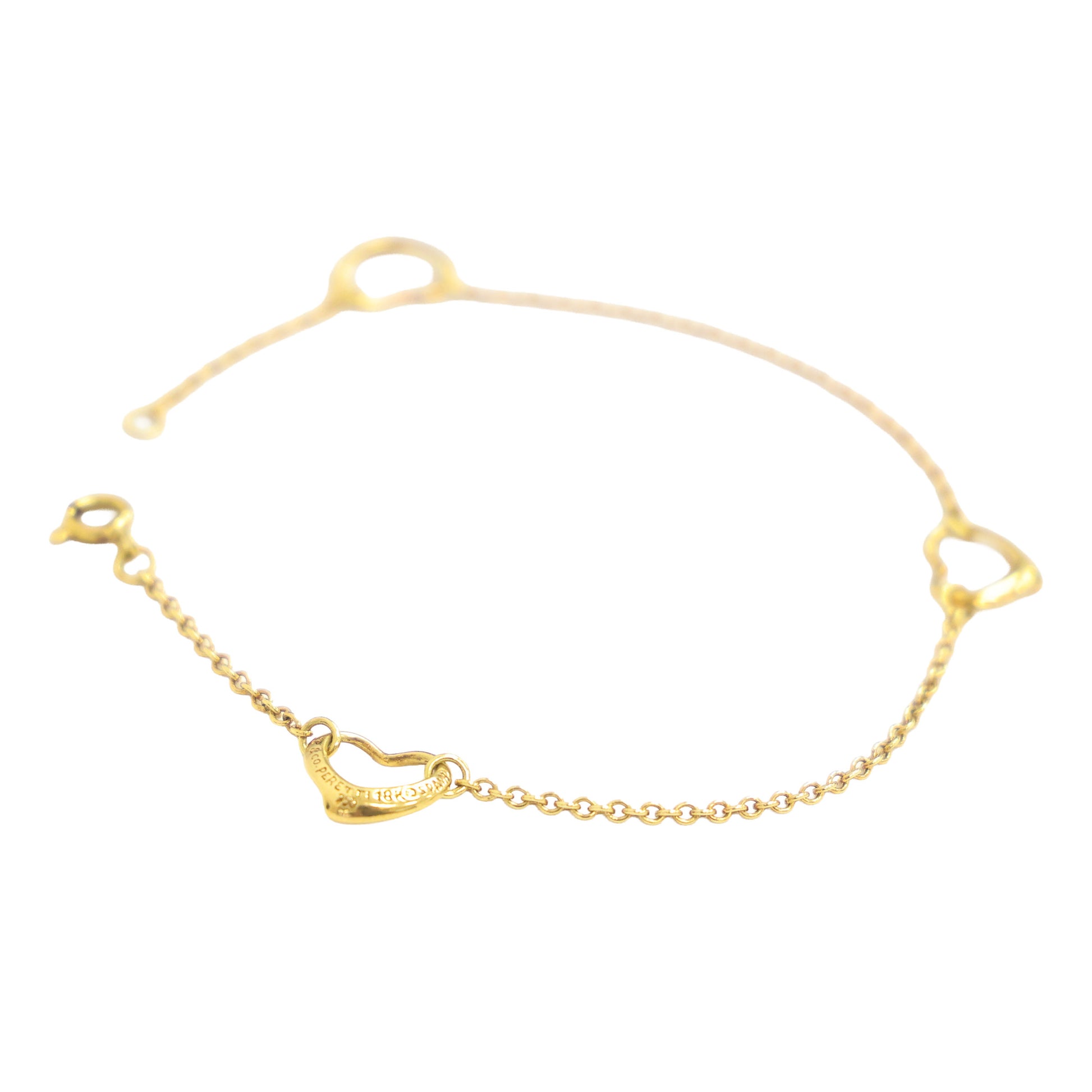 Preloved TIFFANY & Co x Elsa Peretti Open Heart Bracelet 18K Gold 2.9g Luxe Again Maison
