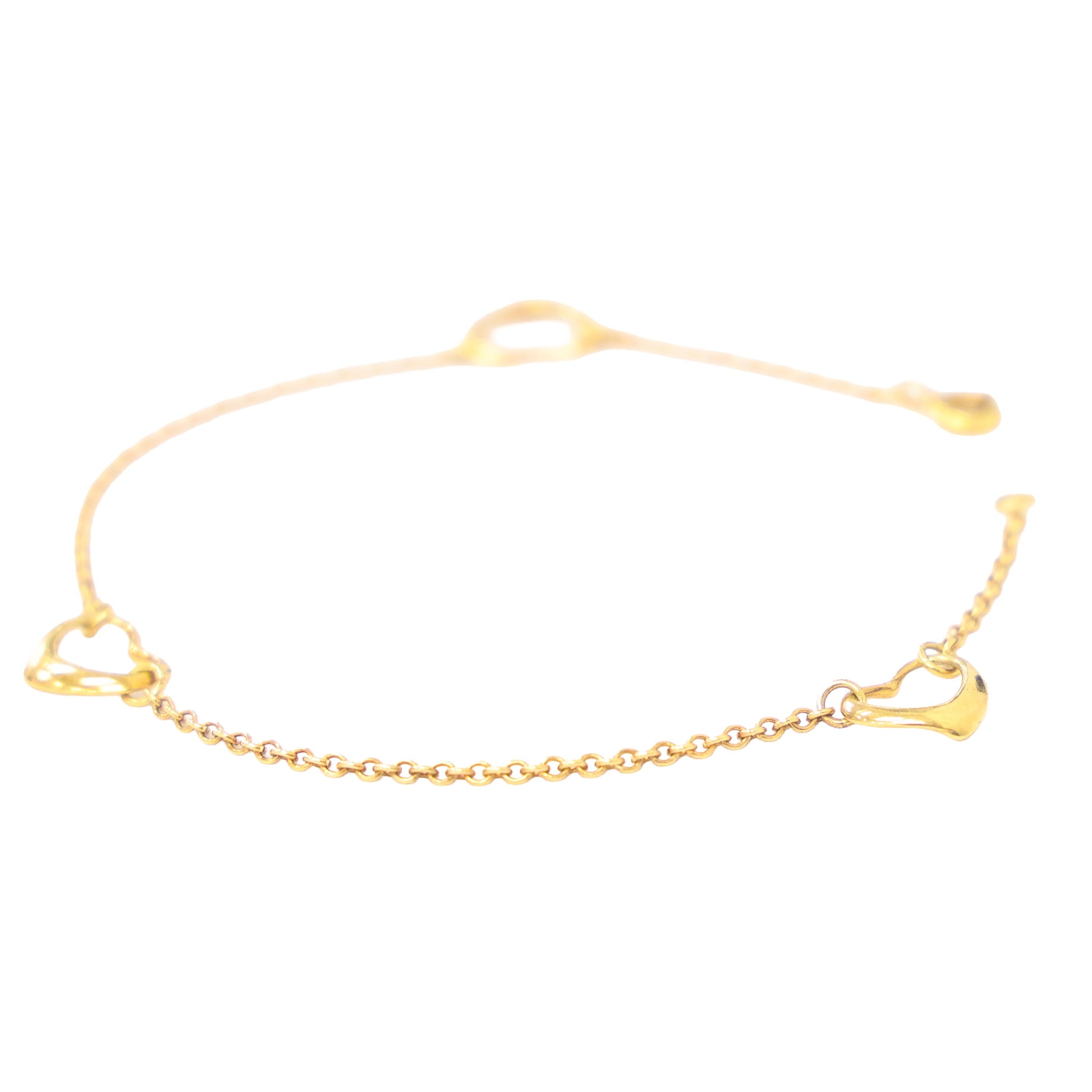 Preloved TIFFANY & Co x Elsa Peretti Open Heart Bracelet 18K Gold 2.9g Luxe Again Maison