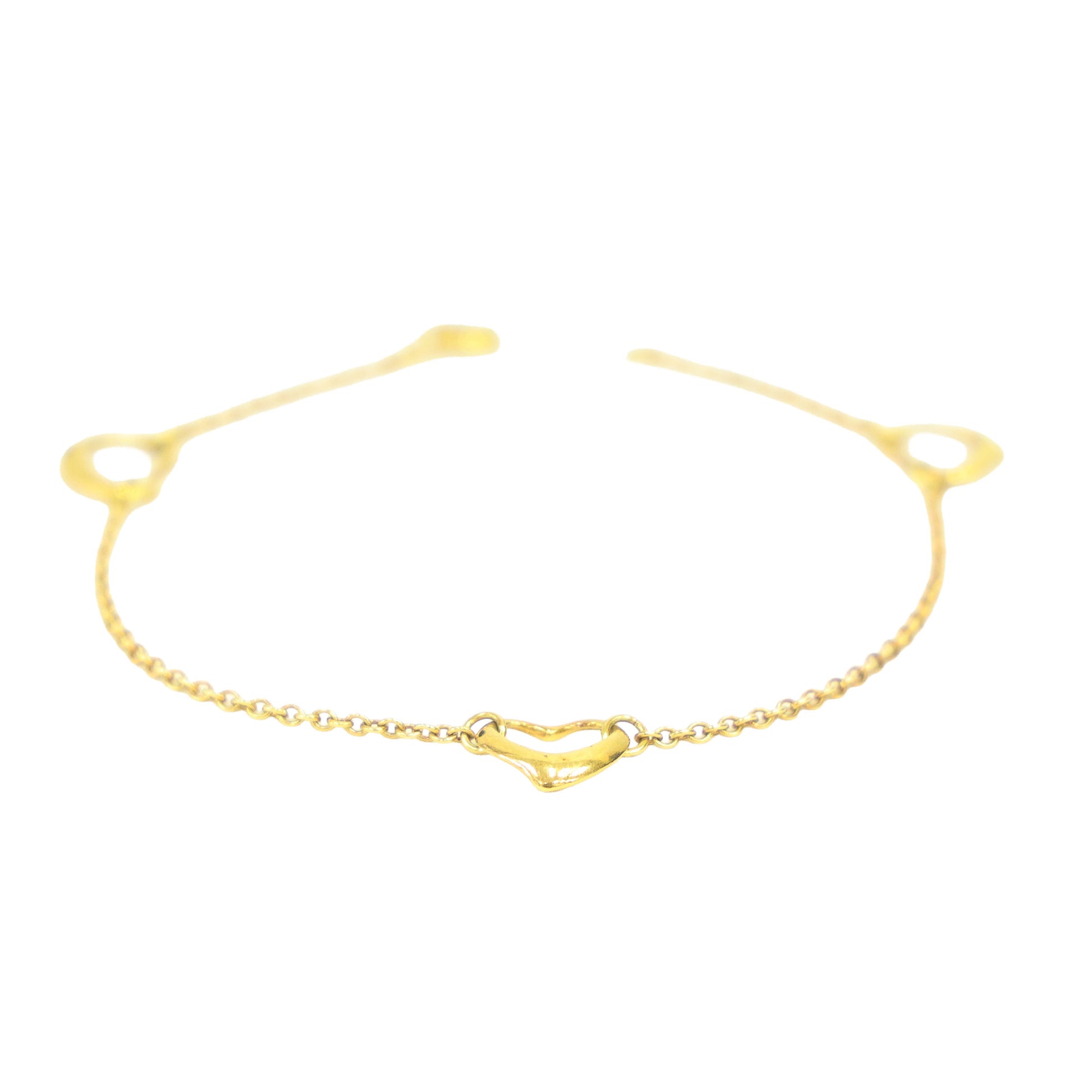 Preloved TIFFANY & Co x Elsa Peretti Open Heart Bracelet 18K Gold 2.9g Luxe Again Maison