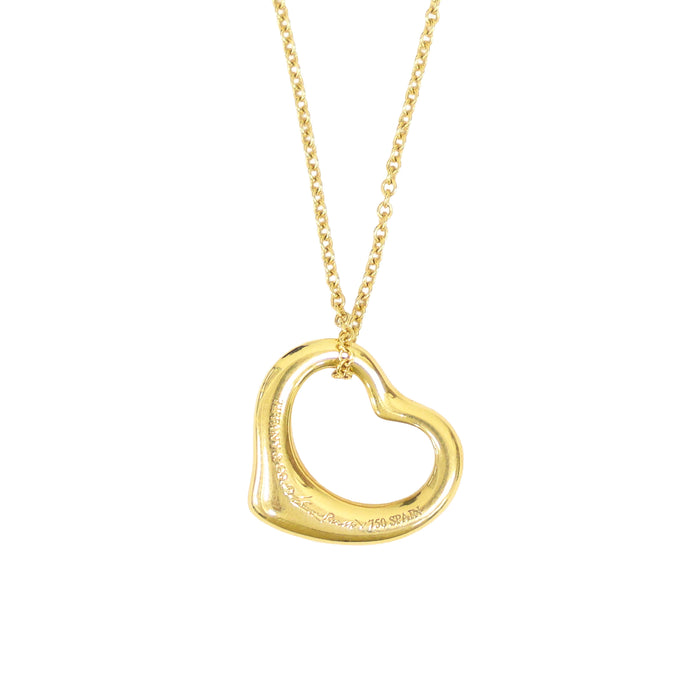 Preloved Tiffany Open Heart Necklace 18K 4.2g | Luxe Again Maison 