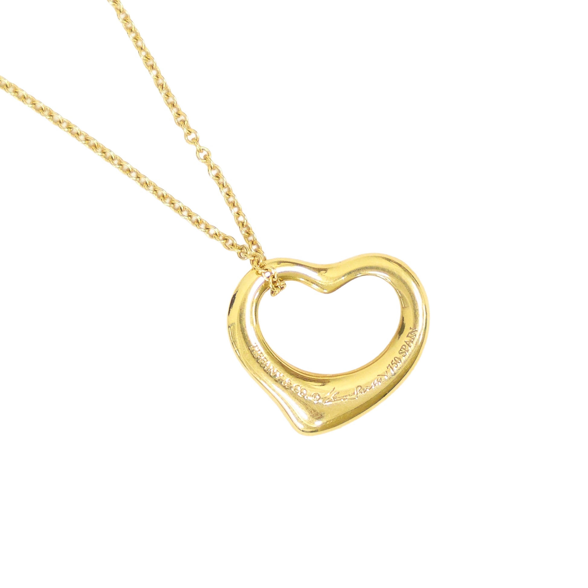 TIFFANY Open Heart Necklace 18K Gold 4.2g