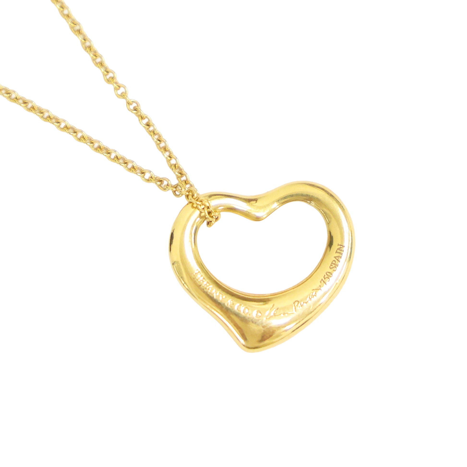 TIFFANY Open Heart Necklace 18K Gold 4.2g