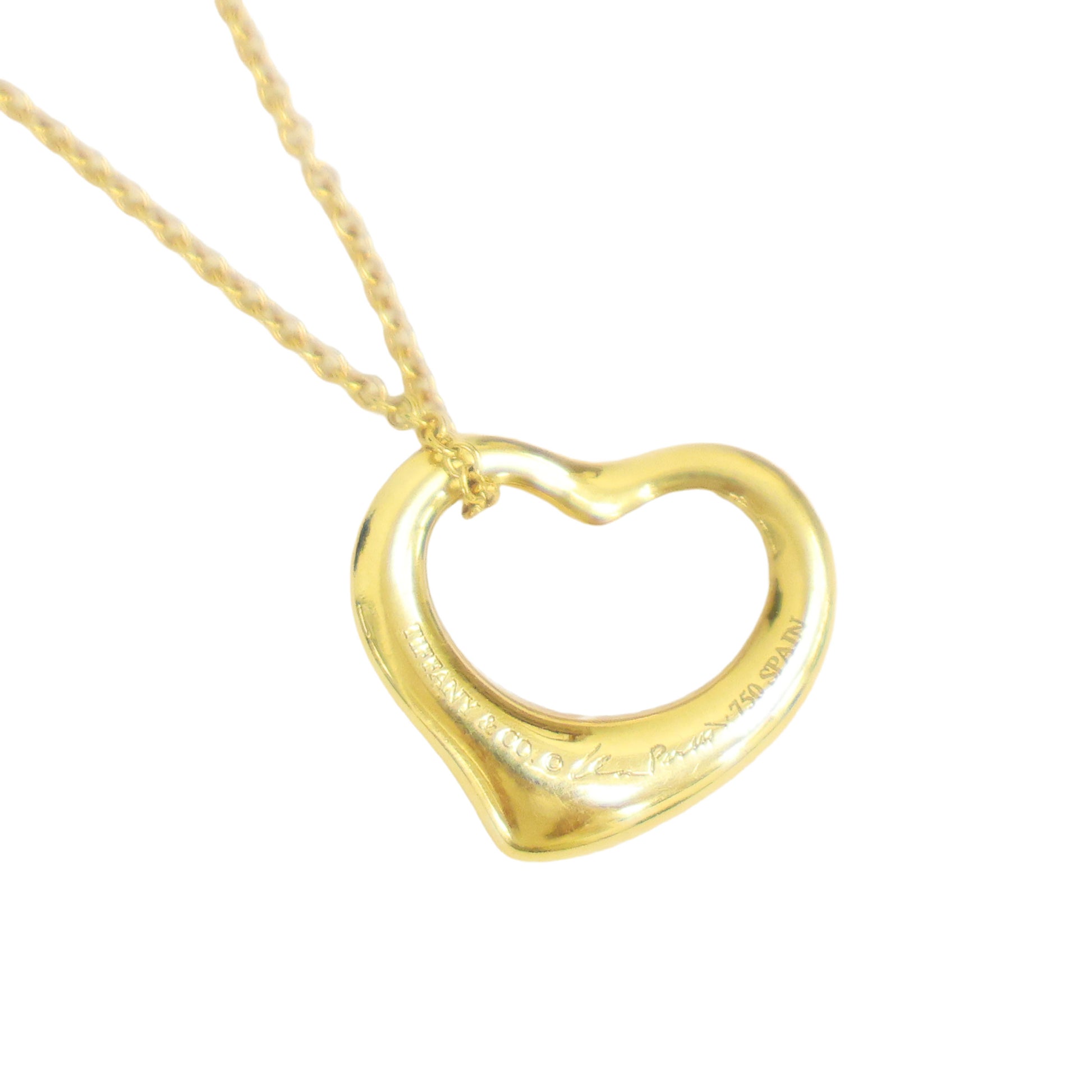 TIFFANY Open Heart Necklace 18K Gold 4.2g