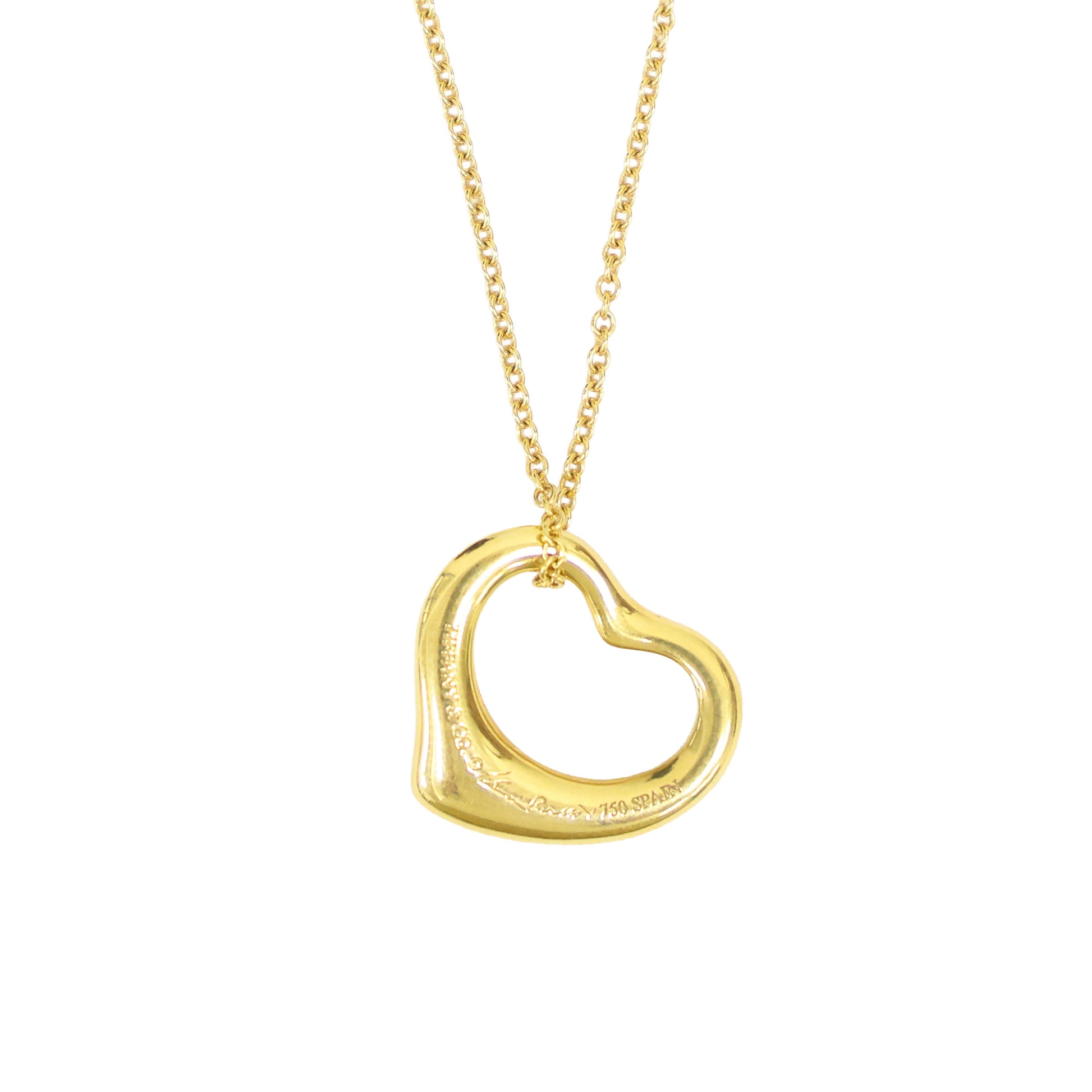 TIFFANY Open Heart Necklace 18K Gold 4.2g