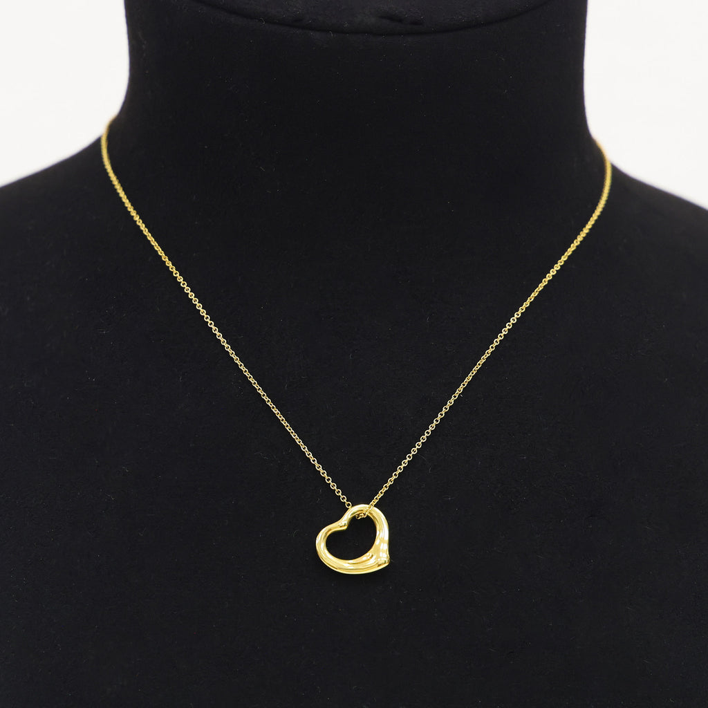 TIFFANY Open Heart Necklace 18K Gold 4.2g