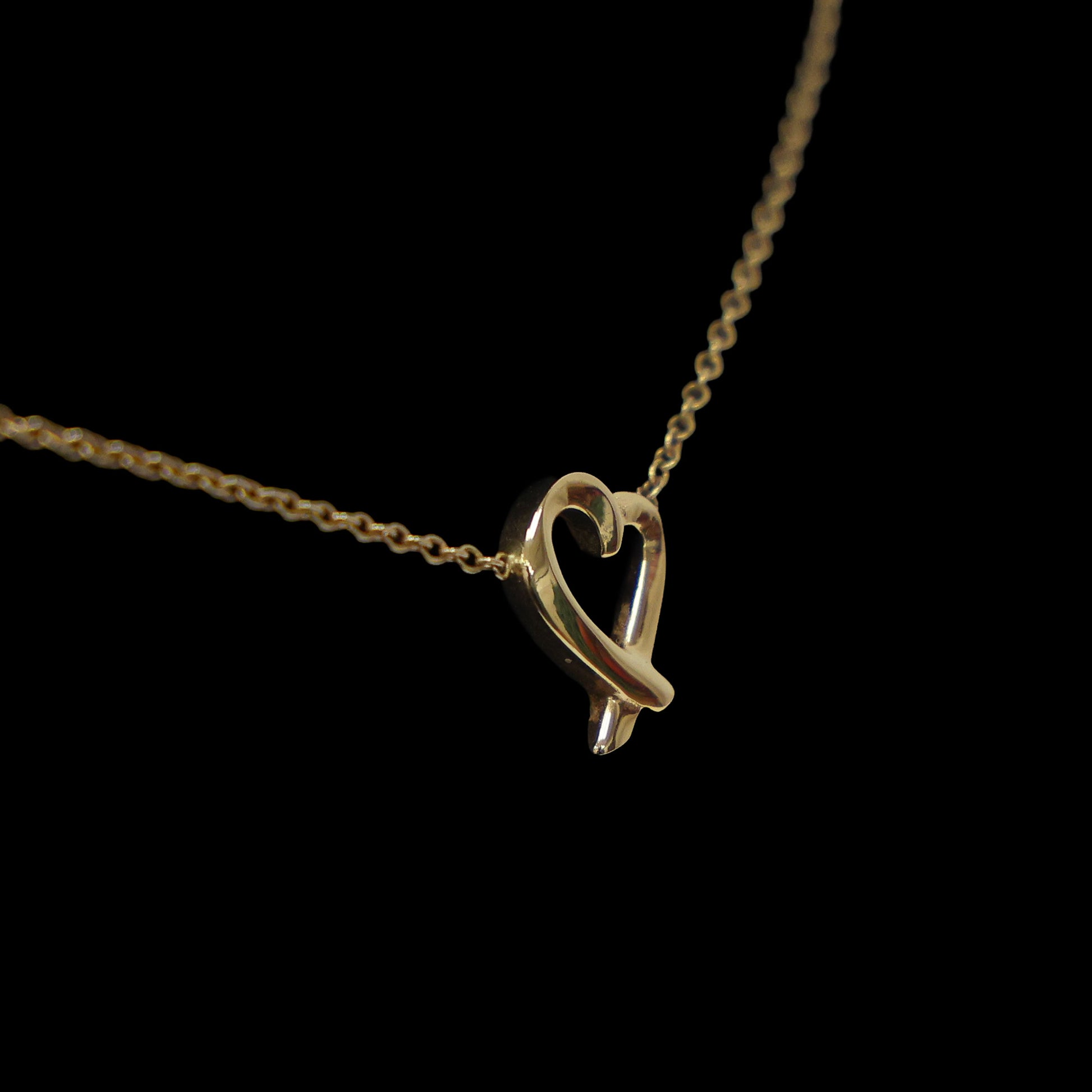 Preloved TIFFANY x Paloma Picasso Loving Heart Necklace 18K Rose Gold 2.2g | Luxe Again Maison