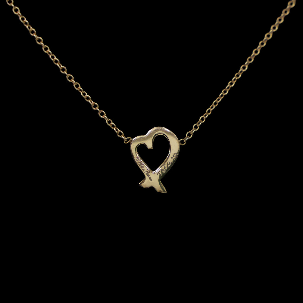 Preloved TIFFANY x Paloma Picasso Loving Heart Necklace 18K Rose Gold 2.2g | Luxe Again Maison