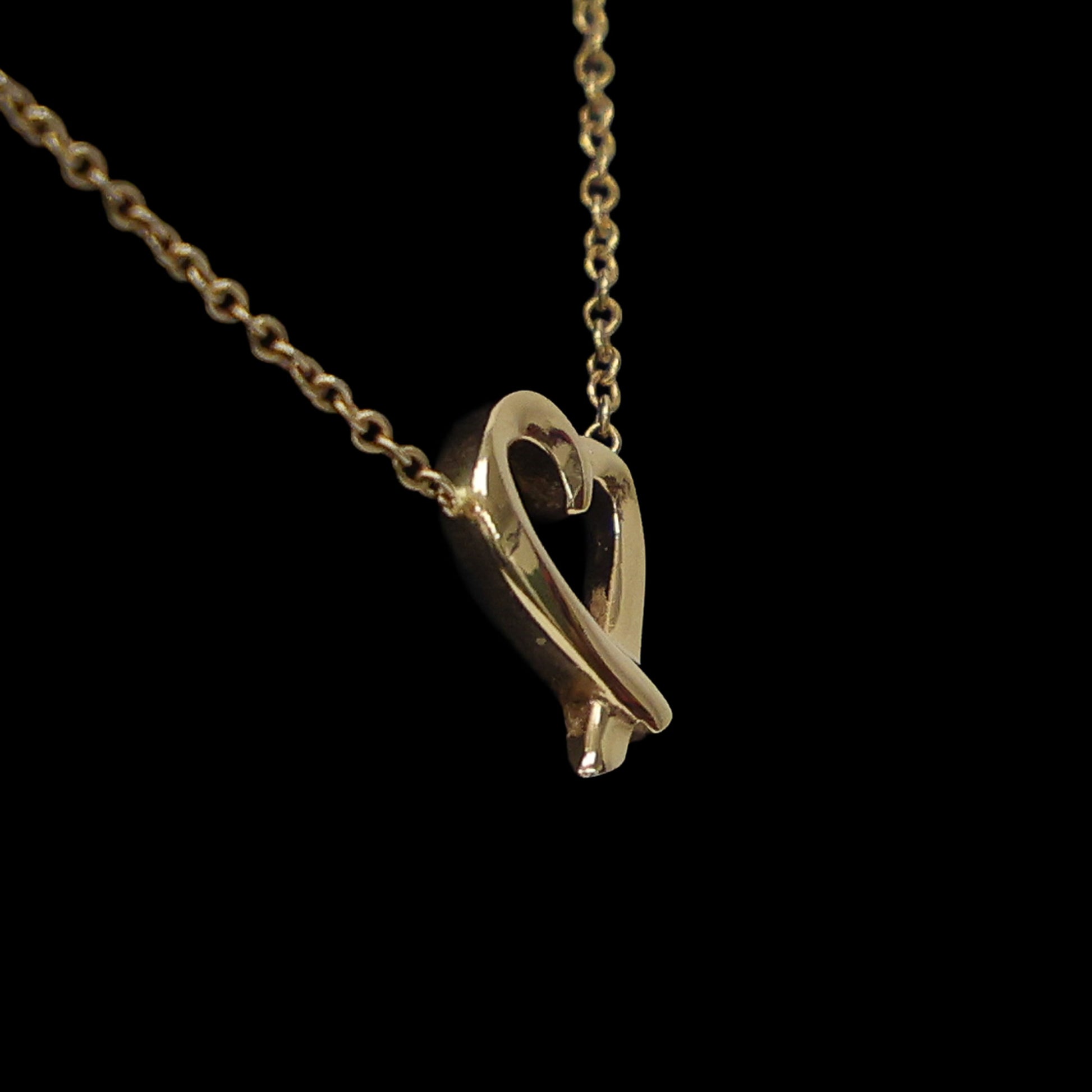 Preloved TIFFANY x Paloma Picasso Loving Heart Necklace 18K Rose Gold 2.2g | Luxe Again Maison