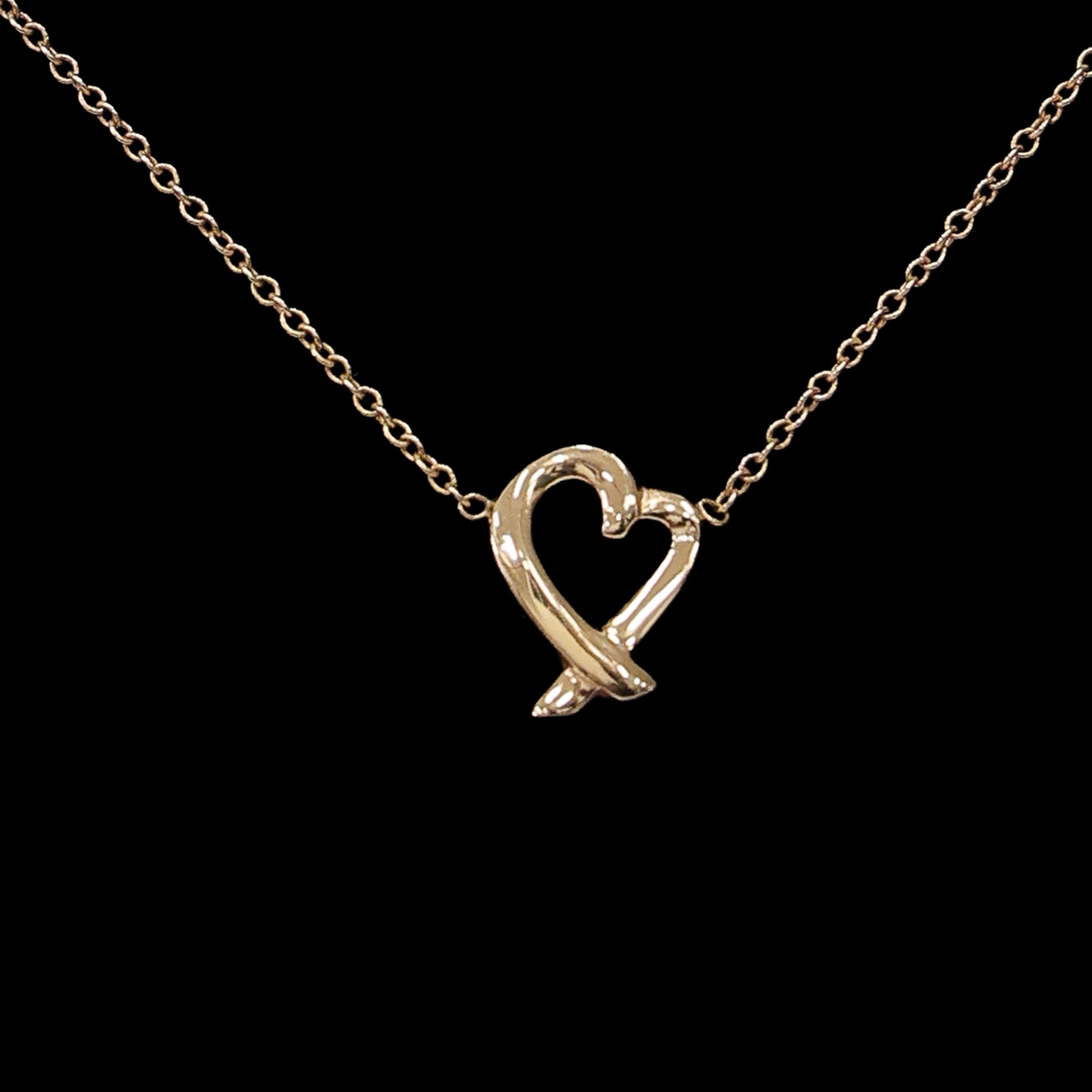 Preloved TIFFANY x Paloma Picasso Loving Heart Necklace 18K Rose Gold 2.2g | Luxe Again Maison