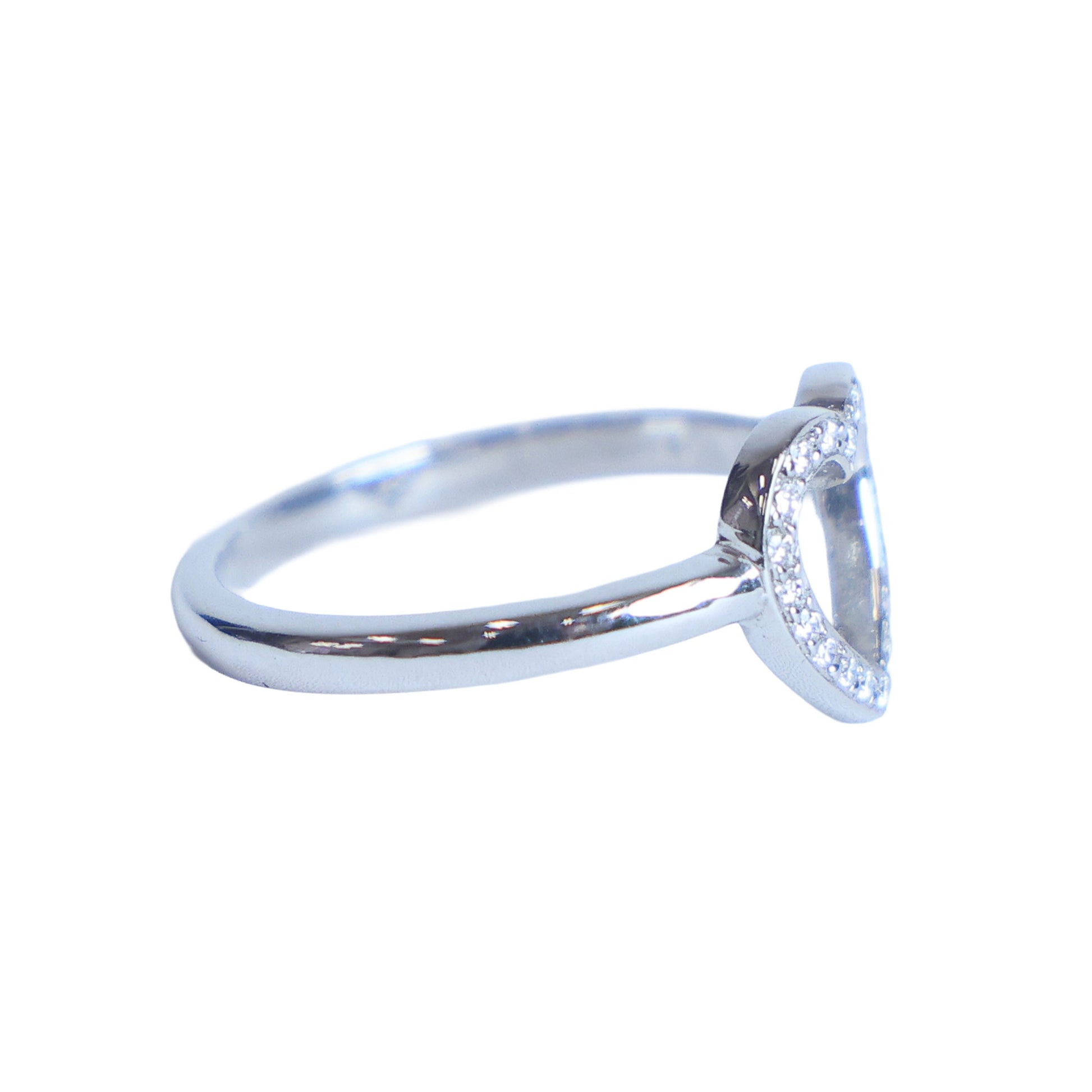Preowned TIFFANY & Co Sentimental Heart Diamond 18K Platinum Ring 2.8g | Luxe Again Maison