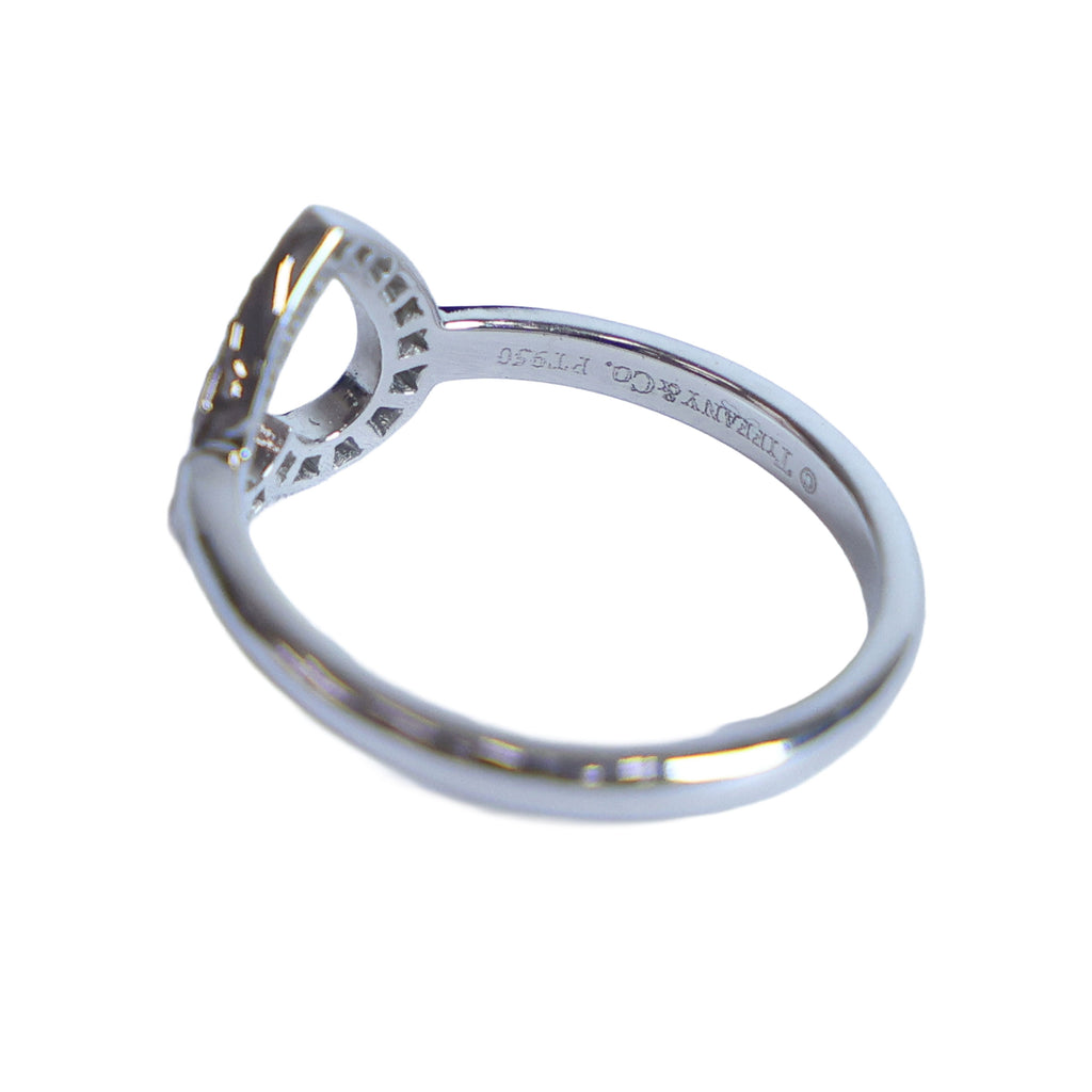 Preowned TIFFANY & Co Sentimental Heart Diamond 18K Platinum Ring 2.8g | Luxe Again Maison