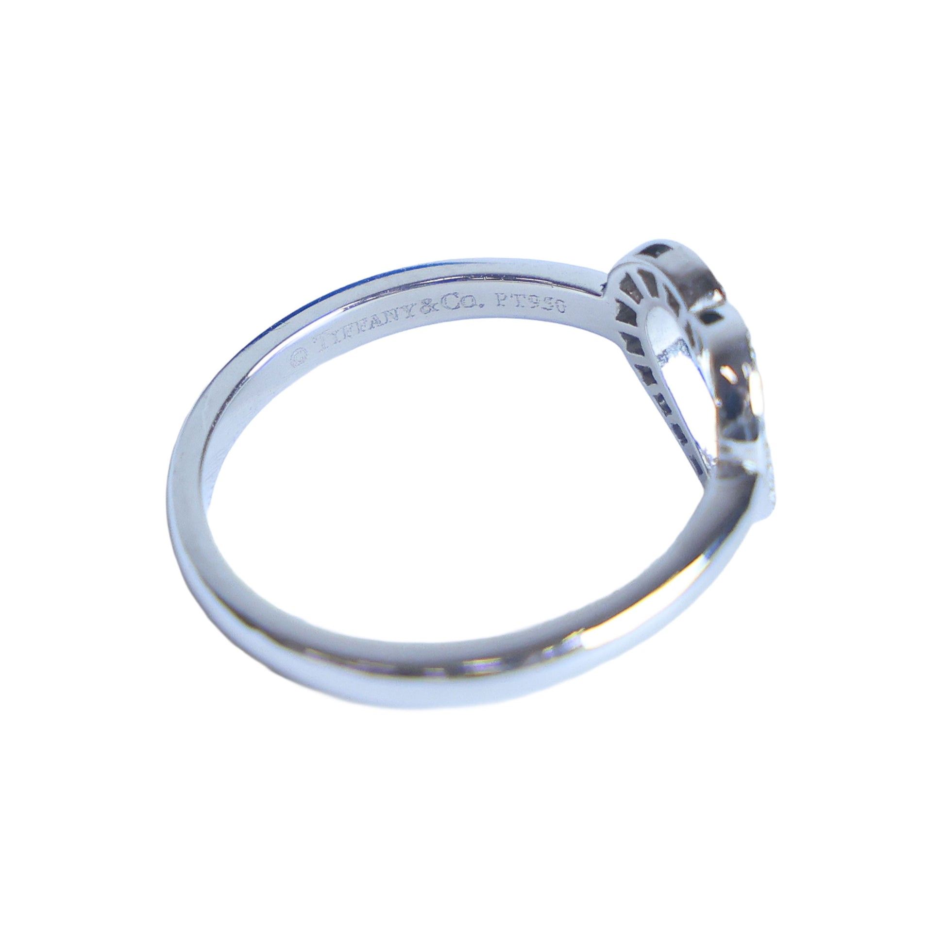 Preowned TIFFANY & Co Sentimental Heart Diamond 18K Platinum Ring 2.8g | Luxe Again Maison