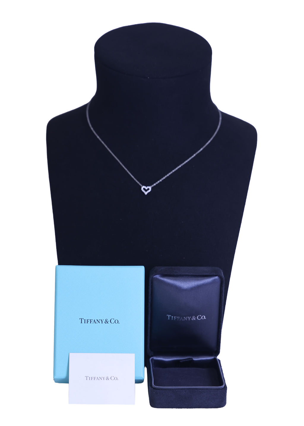 Preloved TIFFANY Sentimental Heart Extra Mini Diamond Necklace 18K Platinum 2.5g | Luxe Again Maison