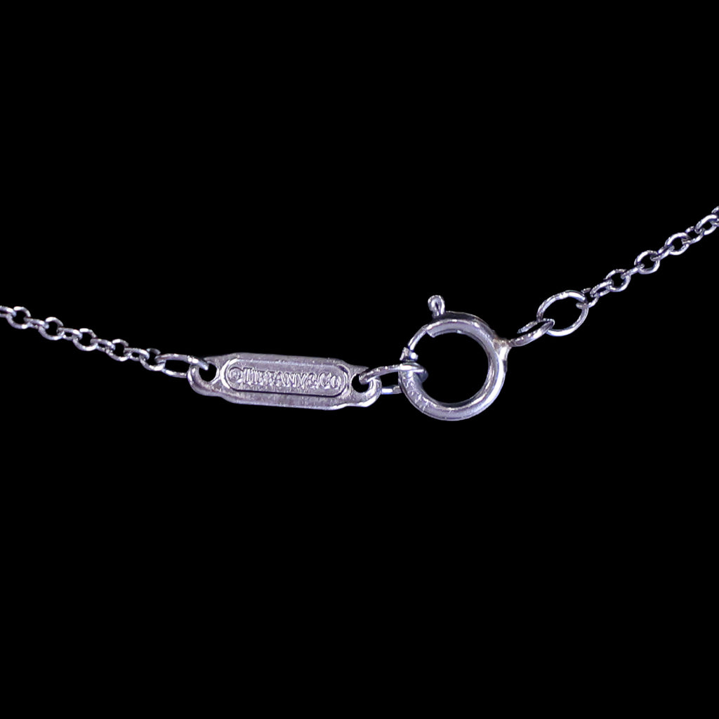 Preloved TIFFANY Sentimental Heart Extra Mini Diamond Necklace 18K Platinum 2.5g | Luxe Again Maison