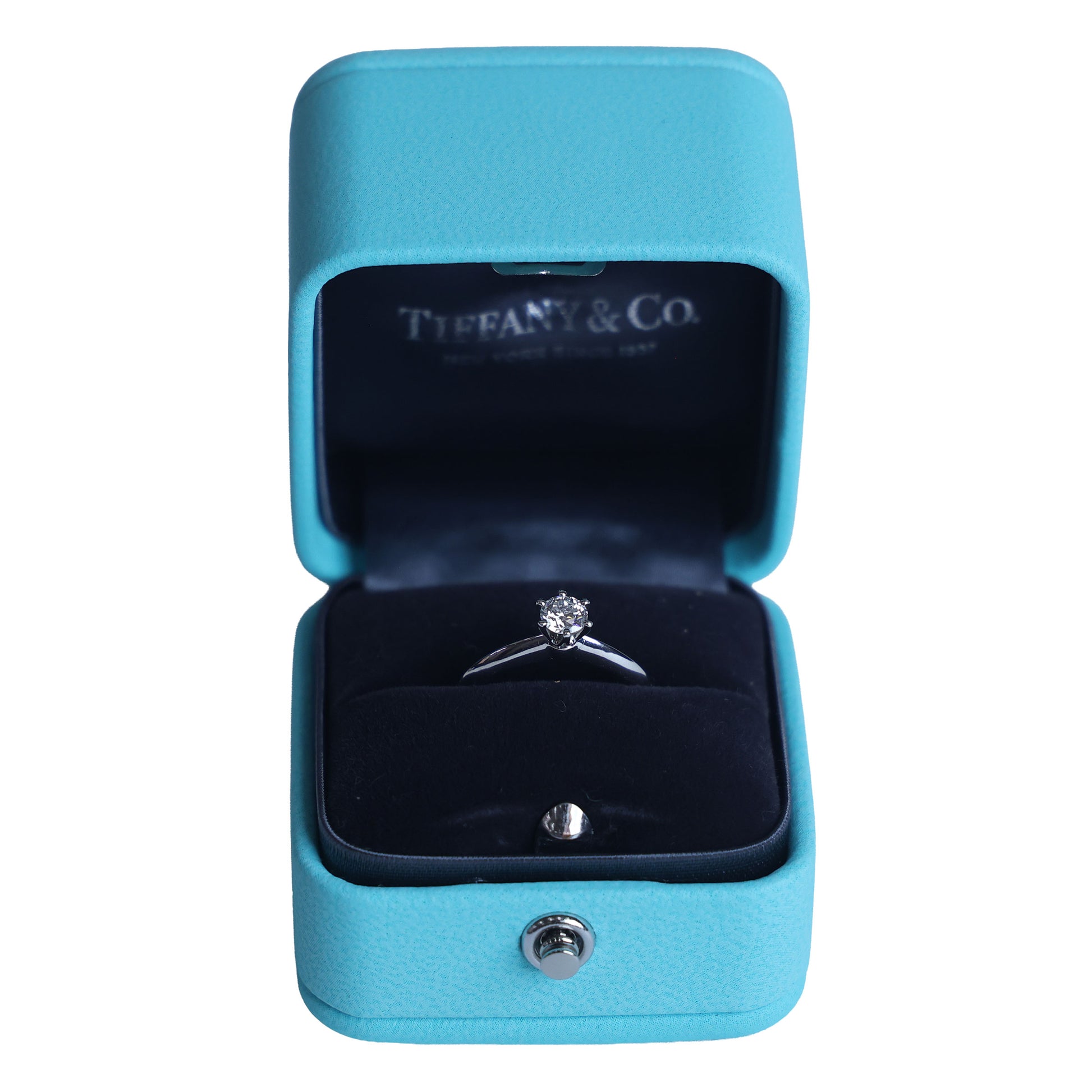 Preowned TIFFANY & Co Solitaire Diamond Ring 18K Platinum 0.30 Carat H VS1 3.6G | Luxe Again Maison