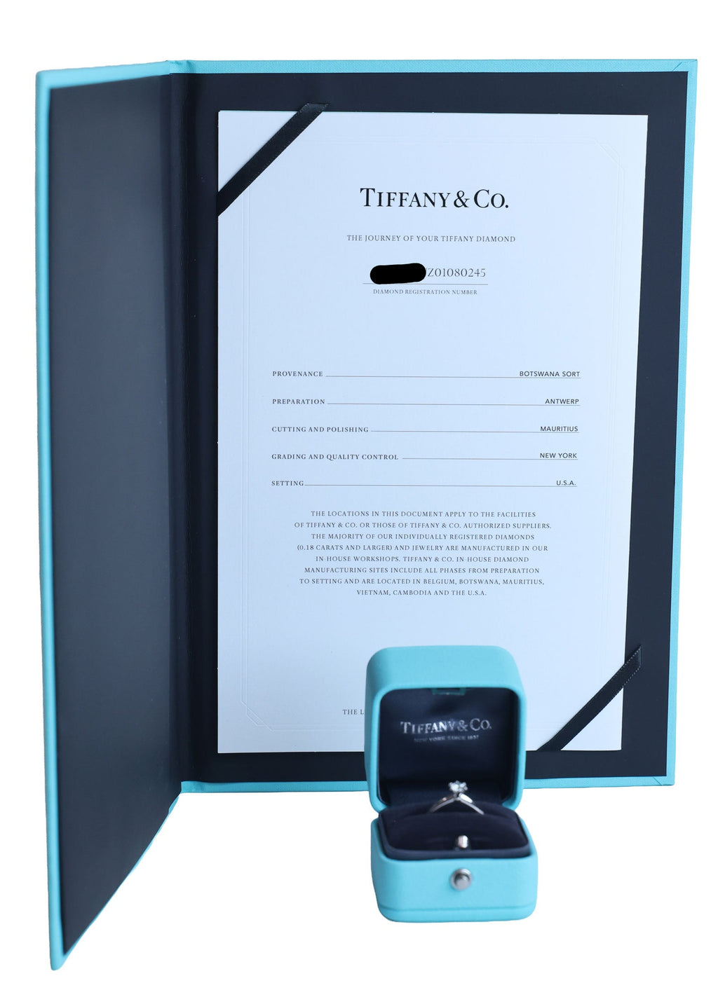 Preowned TIFFANY & Co Solitaire Diamond Ring 18K Platinum 0.30 Carat H VS1 3.6G | Luxe Again Maison