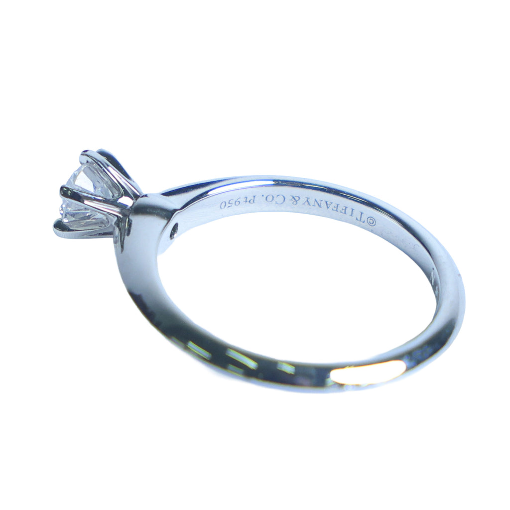 Preowned TIFFANY & Co Solitaire Diamond Ring 18K Platinum 0.30 Carat H VS1 3.6G | Luxe Again Maison
