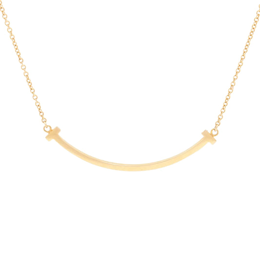 Preloved TIFFANY T Smile Small Necklace 18K Yellow Gold 2.9g | Luxe Again Maison